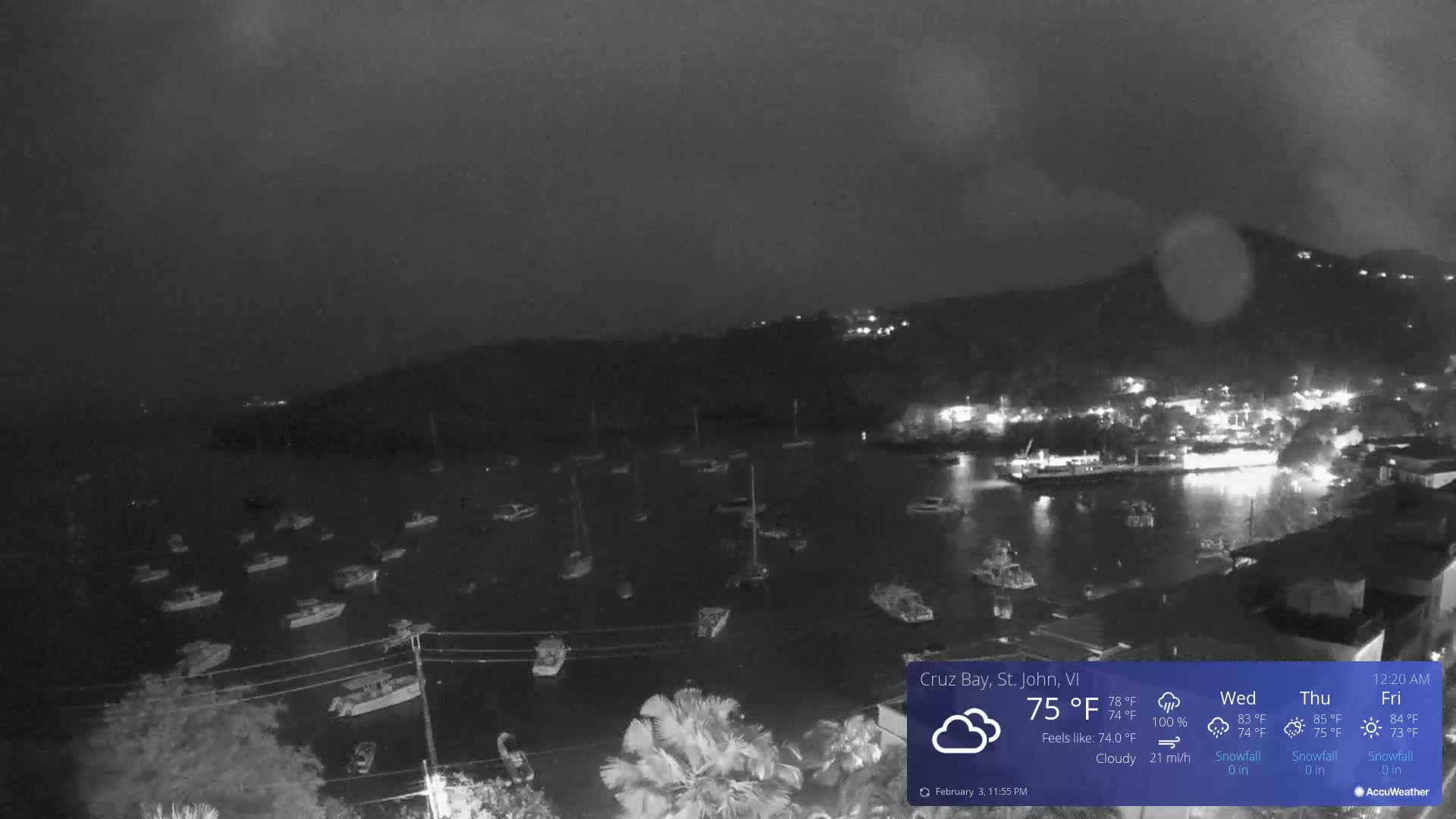St. John, Cruz Bay Skyline Live Cam - Cruz Bay, St. John, United States Virgin Islands, USA