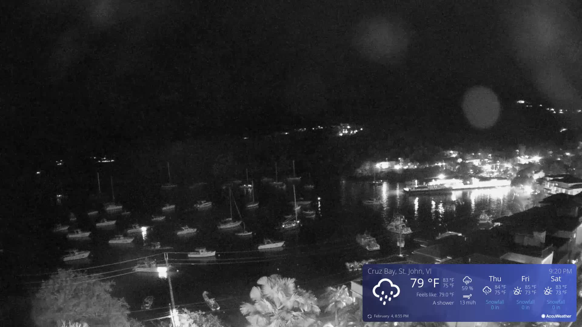 St. John, Cruz Bay Skyline Live Cam - Cruz Bay, St. John, United States Virgin Islands, USA