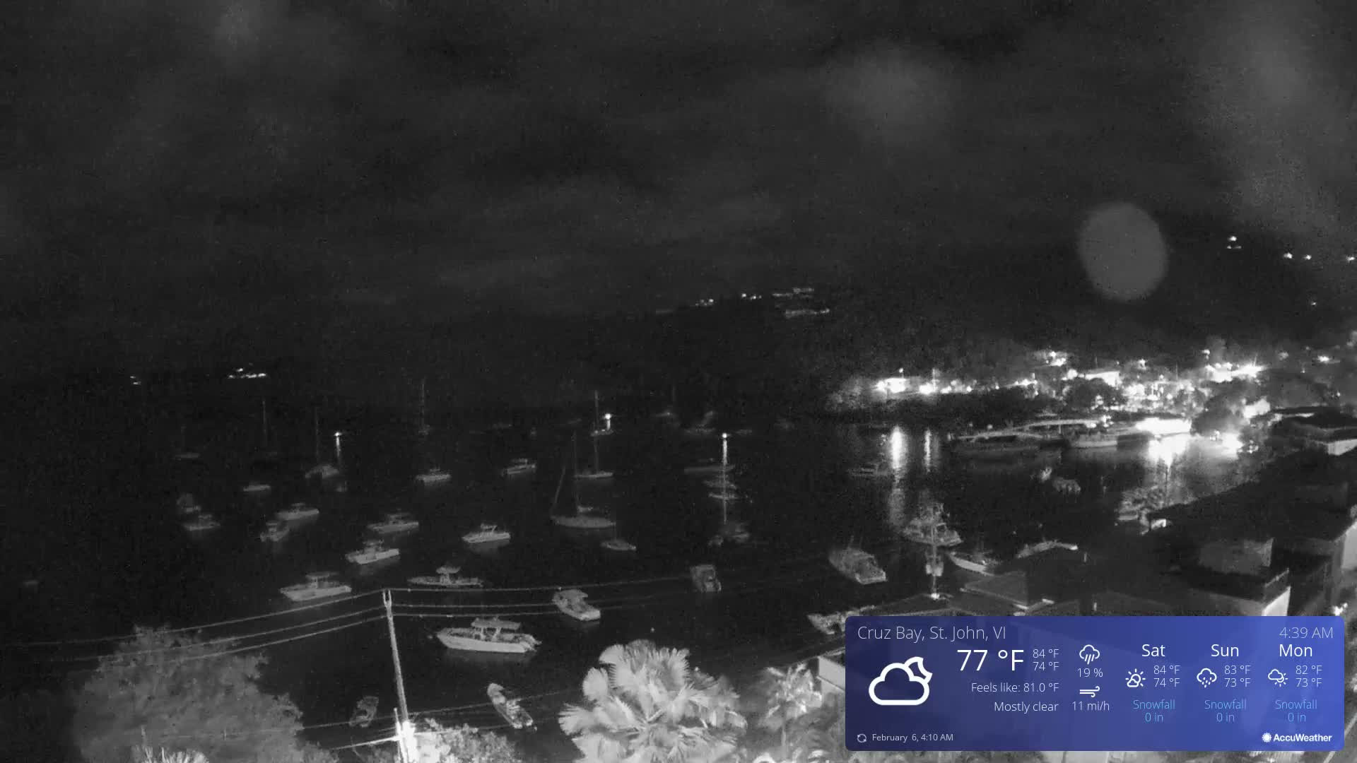 St. John, Cruz Bay Skyline Live Cam - Cruz Bay, St. John, United States Virgin Islands, USA