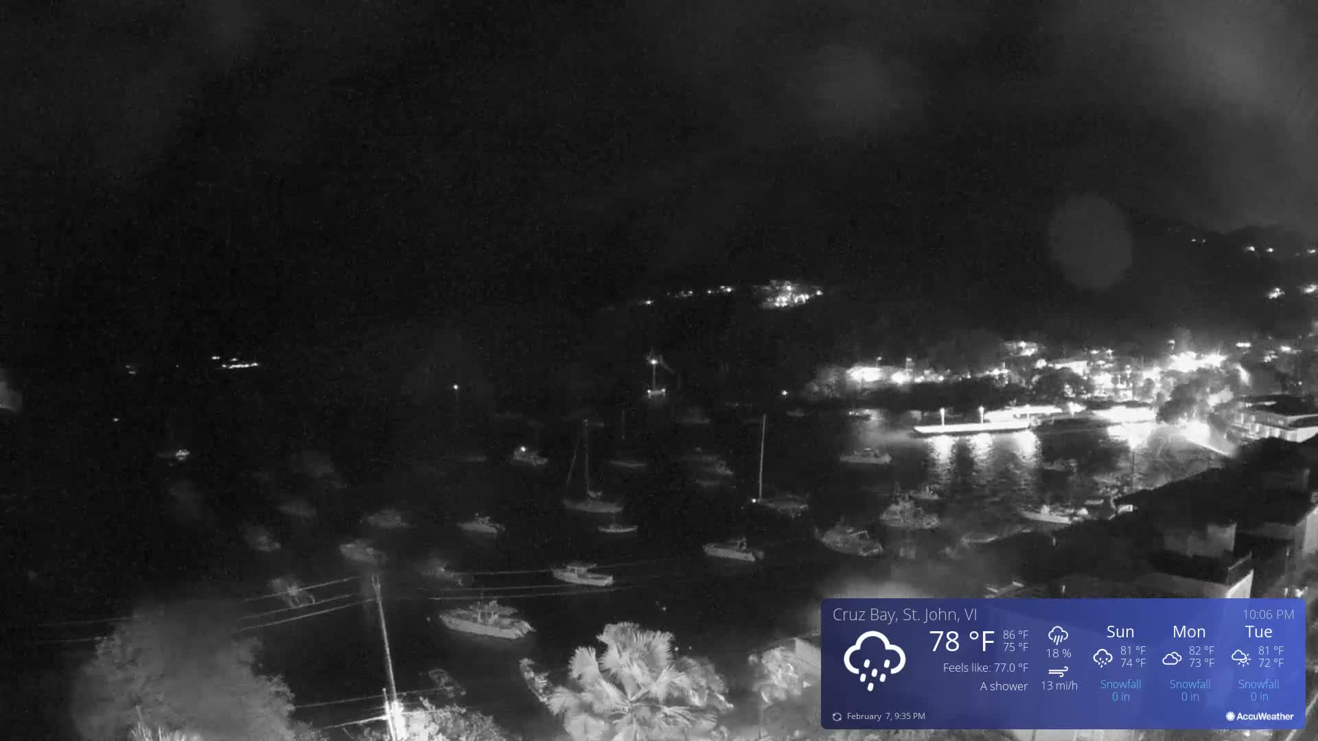 St. John, Cruz Bay Skyline Live Cam - Cruz Bay, St. John, United States Virgin Islands, USA