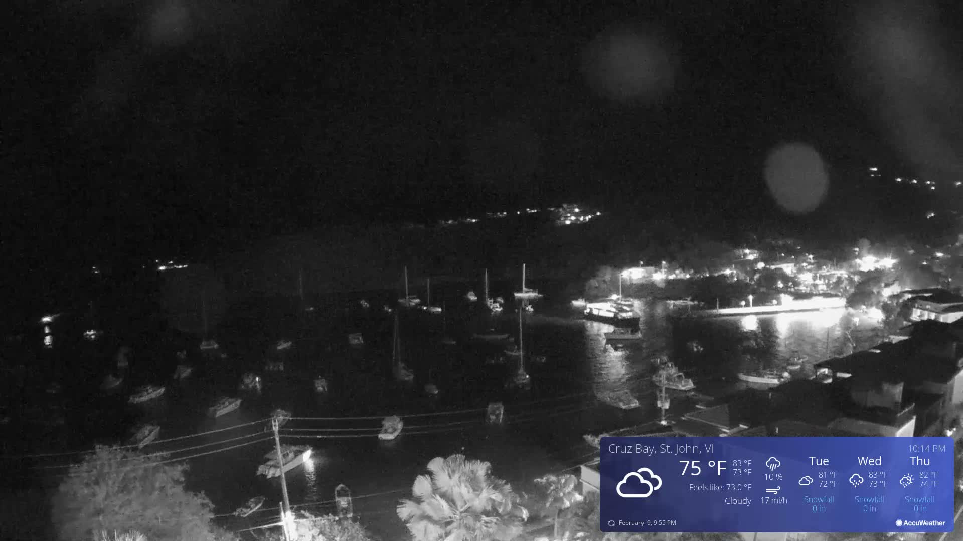 St. John, Cruz Bay Skyline Live Cam - Cruz Bay, St. John, United States Virgin Islands, USA