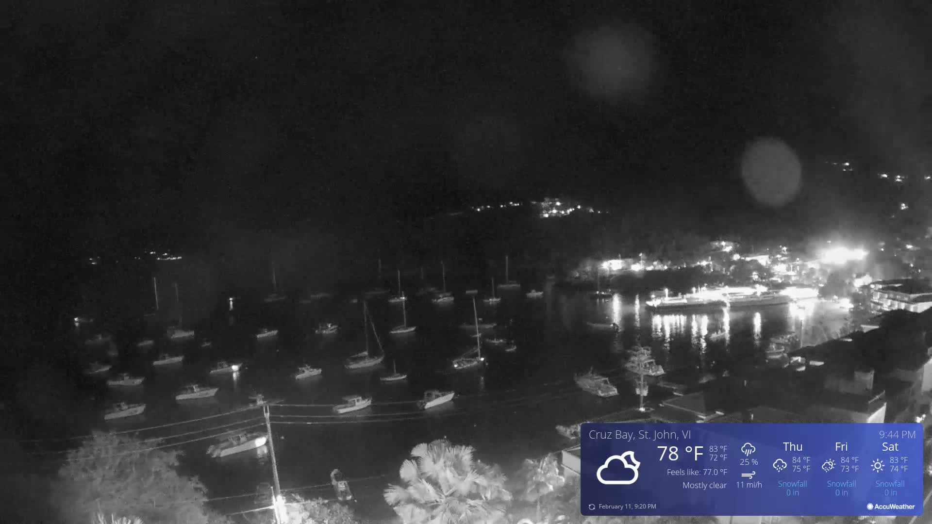 St. John, Cruz Bay Skyline Live Cam - Cruz Bay, St. John, United States Virgin Islands, USA