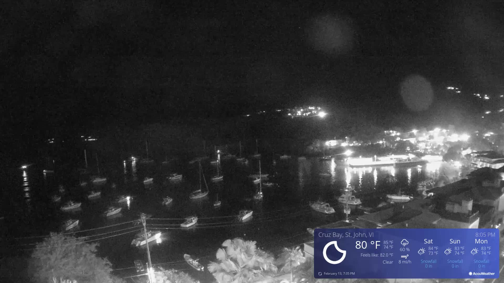 St. John, Cruz Bay Skyline Live Cam - Cruz Bay, St. John, United States Virgin Islands, USA