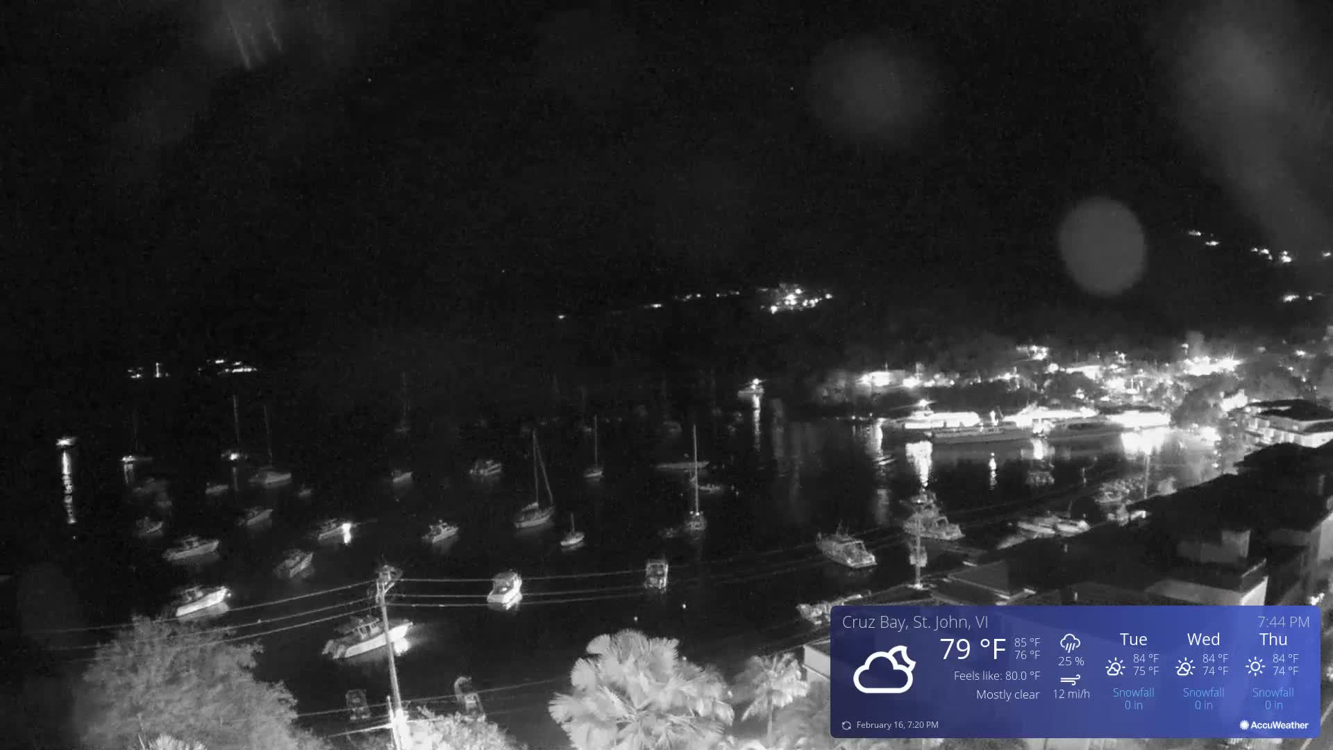 St. John, Cruz Bay Skyline Live Cam - Cruz Bay, St. John, United States Virgin Islands, USA