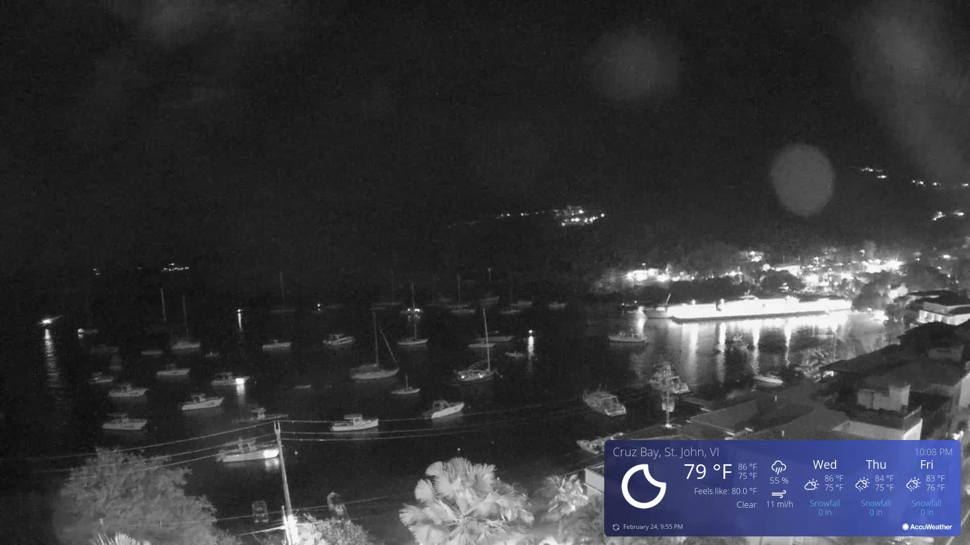St. John, Cruz Bay Skyline Live Cam - Cruz Bay, St. John, United States Virgin Islands, USA