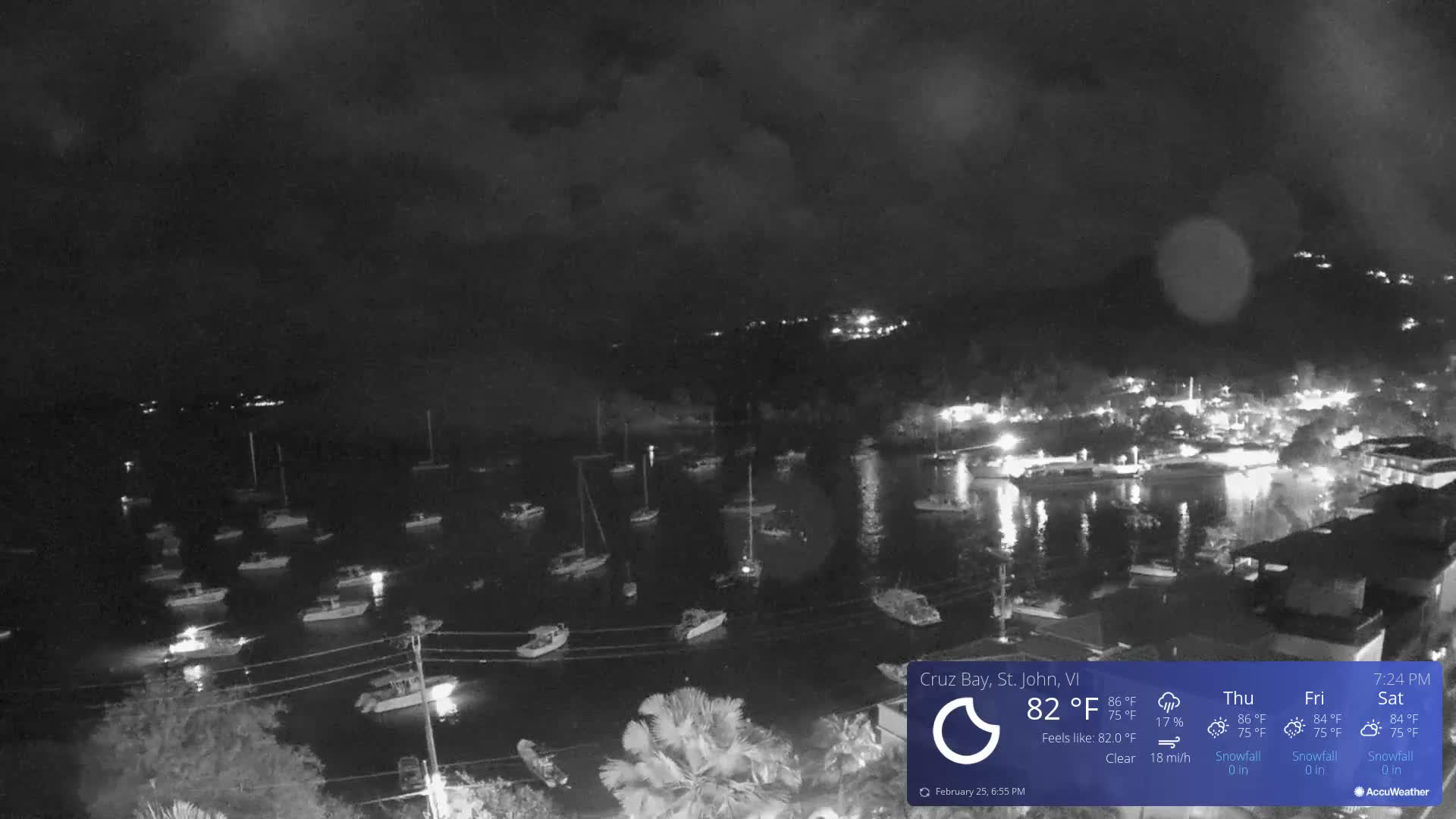 St. John, Cruz Bay Skyline Live Cam - Cruz Bay, St. John, United States Virgin Islands, USA