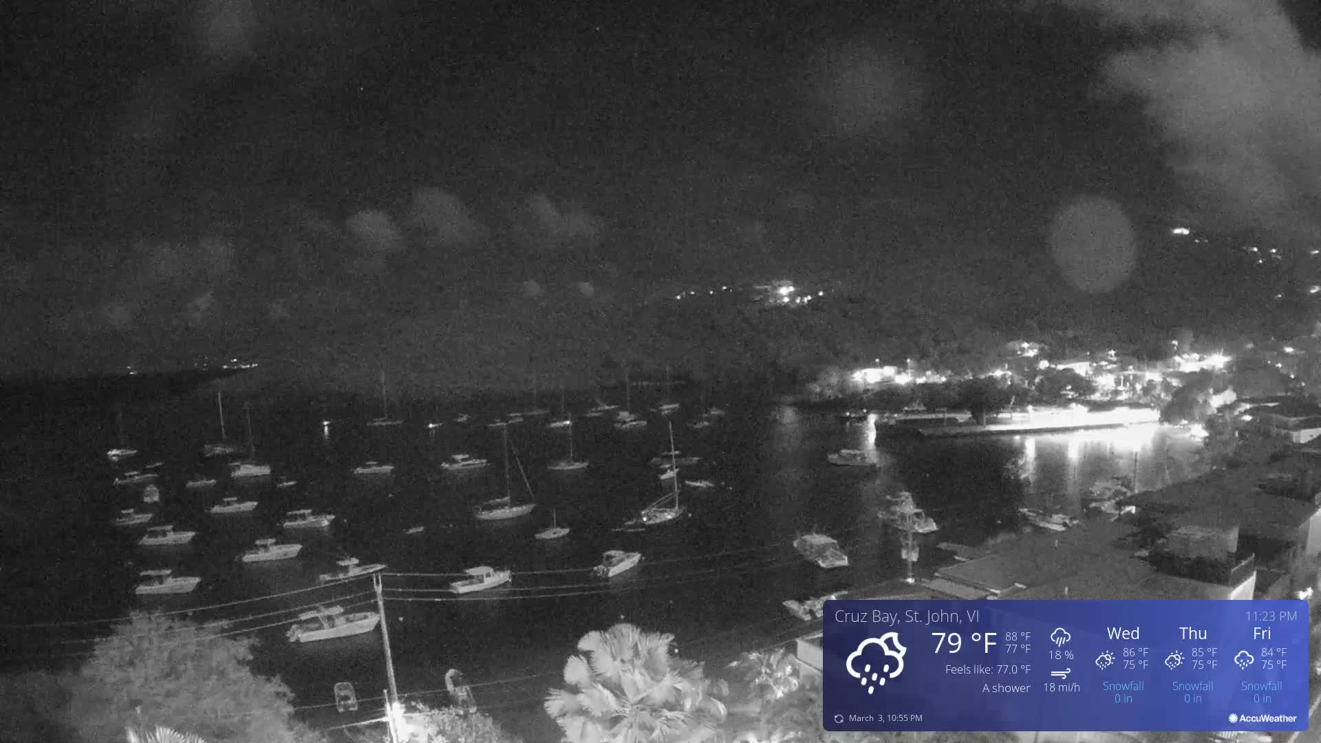 St. John, Cruz Bay Skyline Live Cam - Cruz Bay, St. John, United States Virgin Islands, USA