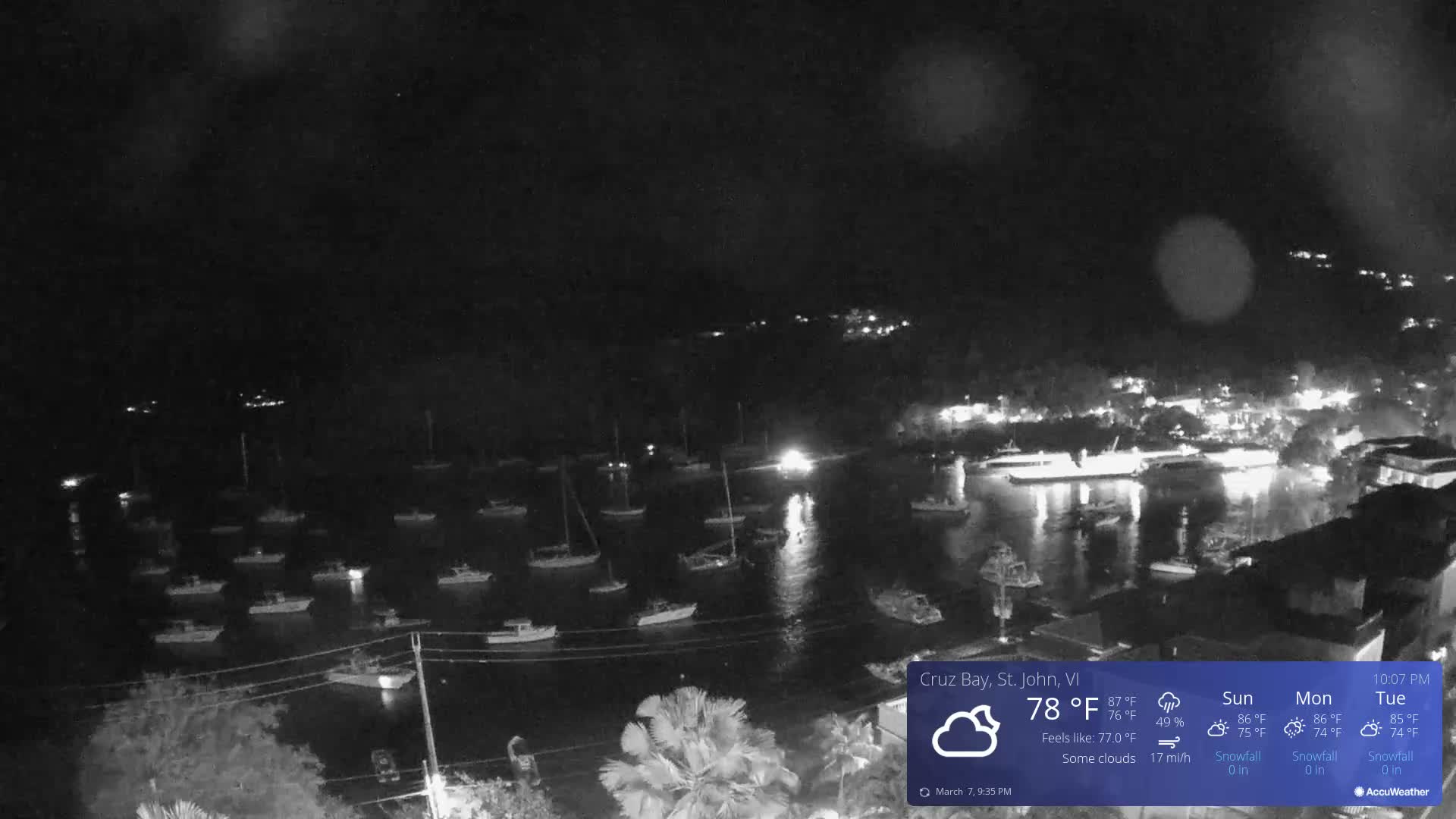 St. John, Cruz Bay Skyline Live Cam - Cruz Bay, St. John, United States Virgin Islands, USA