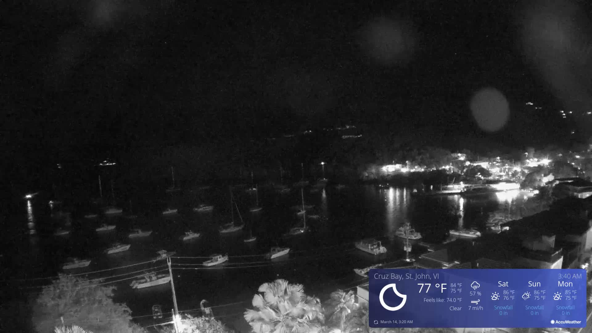 St. John, Cruz Bay Skyline Live Cam - Cruz Bay, St. John, United States Virgin Islands, USA