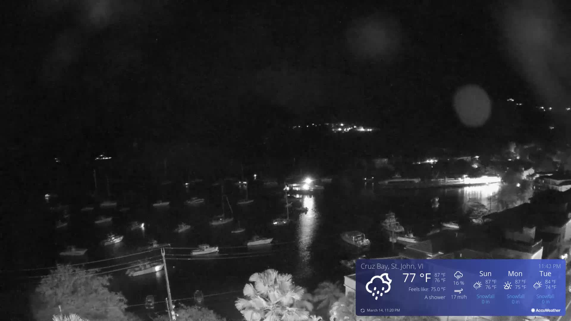 St. John, Cruz Bay Skyline Live Cam - Cruz Bay, St. John, United States Virgin Islands, USA