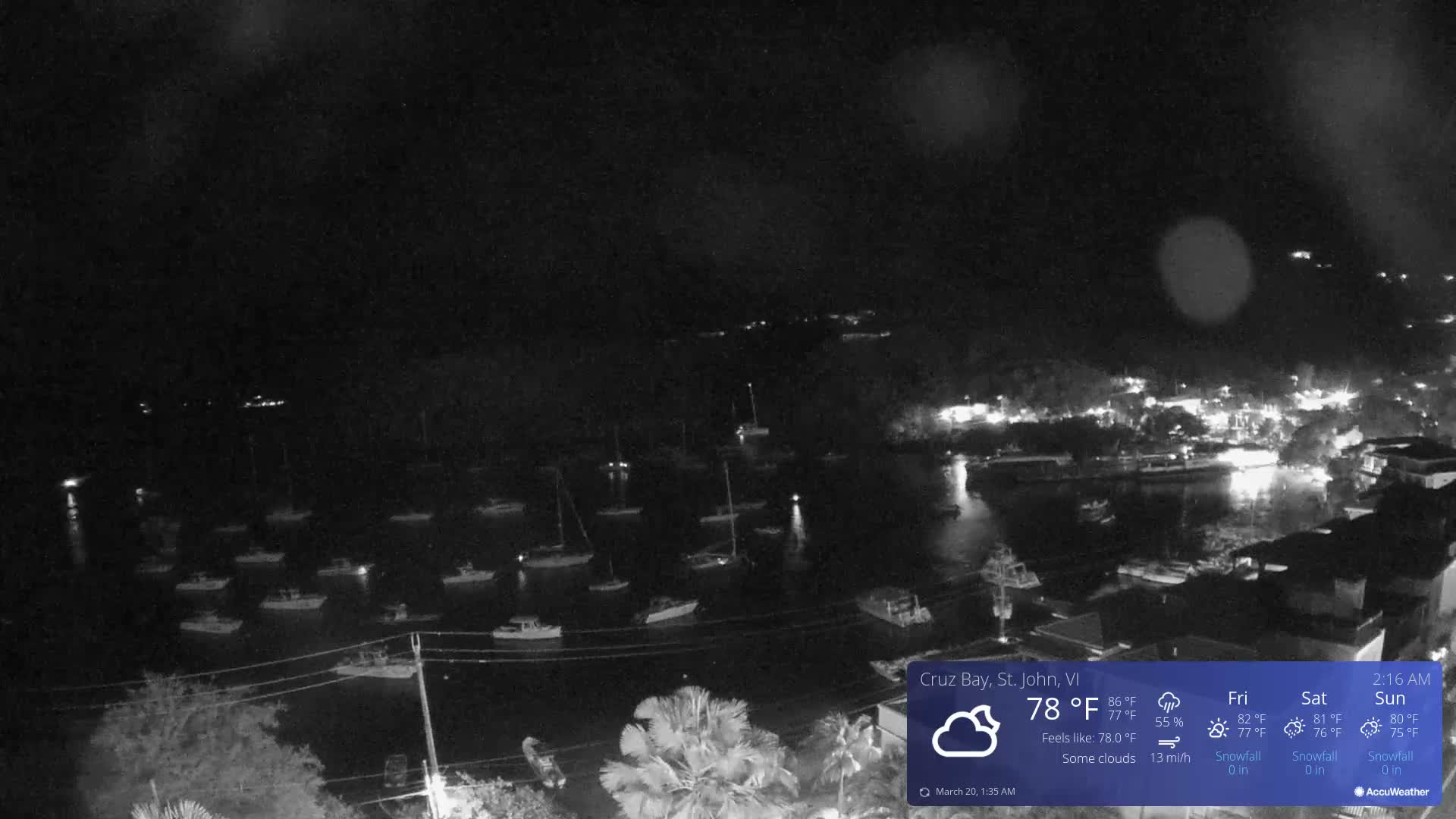 St. John, Cruz Bay Skyline Live Cam - Cruz Bay, St. John, United States Virgin Islands, USA