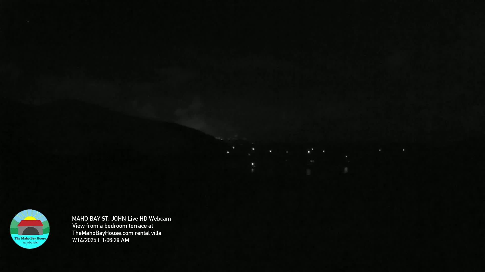 St. John, Maho Bay Skyline Live Cam - Central, St. John, United States Virgin Islands, USA