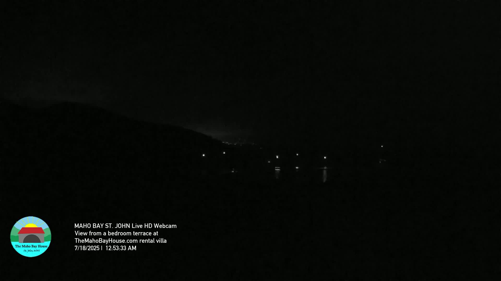 St. John, Maho Bay Skyline Live Cam - Central, St. John, United States Virgin Islands, USA