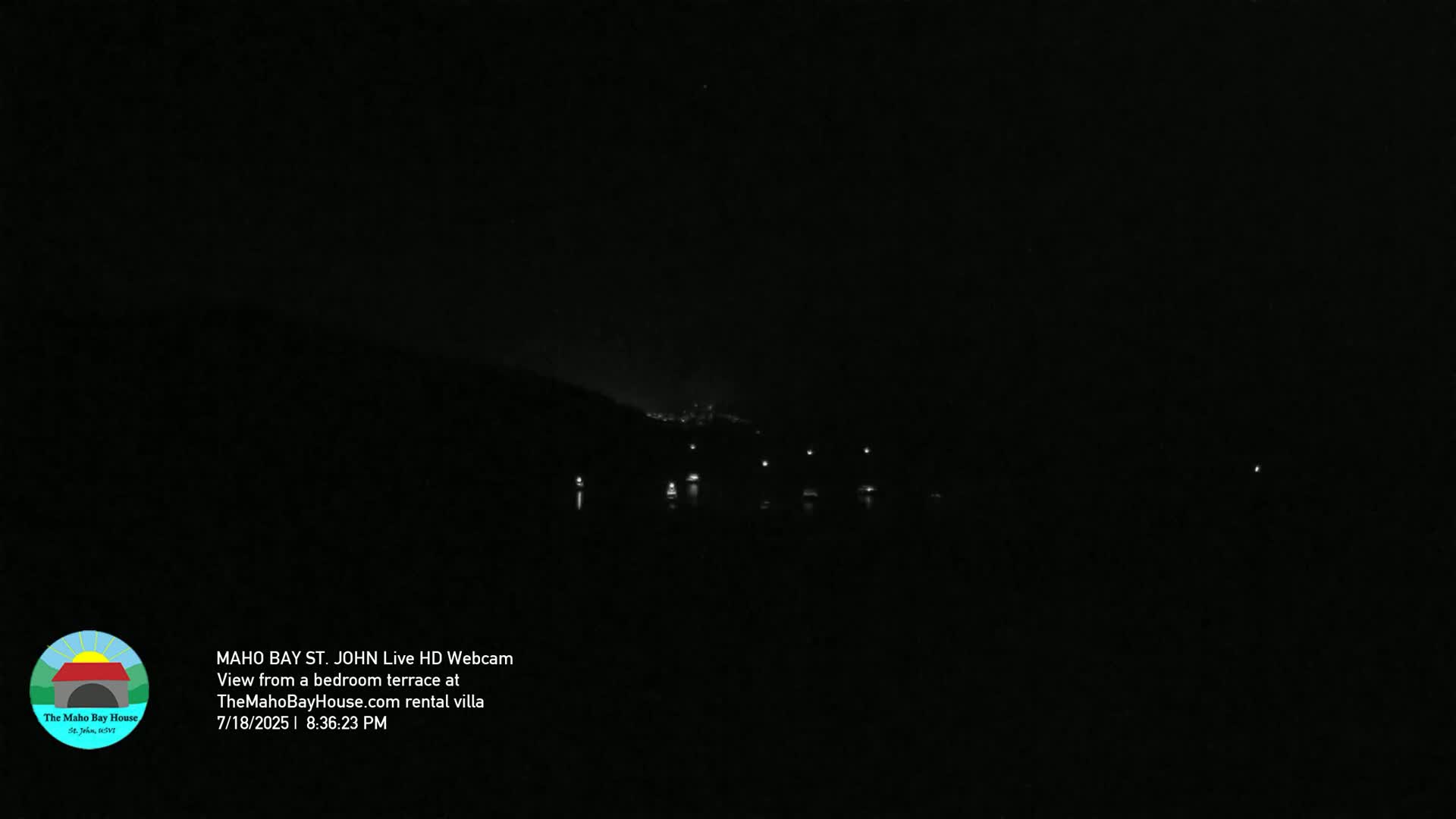 St. John, Maho Bay Skyline Live Cam - Central, St. John, United States Virgin Islands, USA