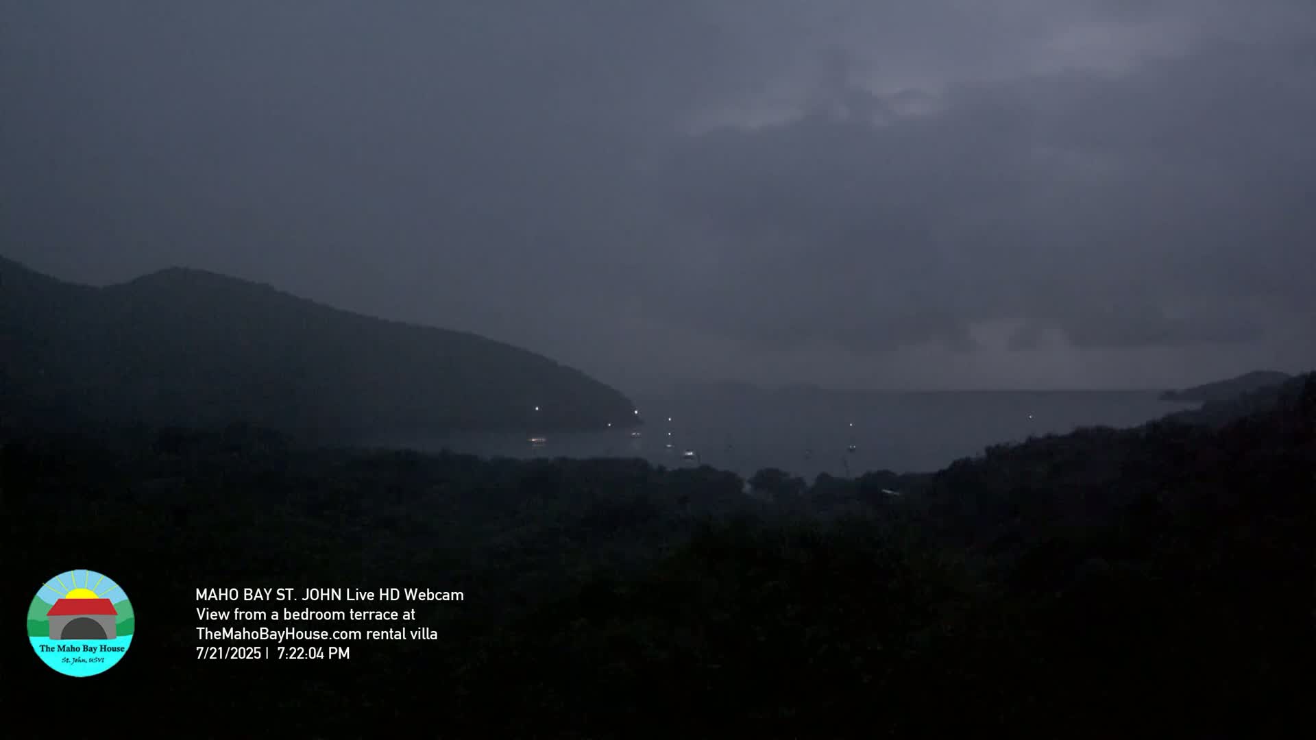 St. John, Maho Bay Skyline Live Cam - Central, St. John, United States Virgin Islands, USA