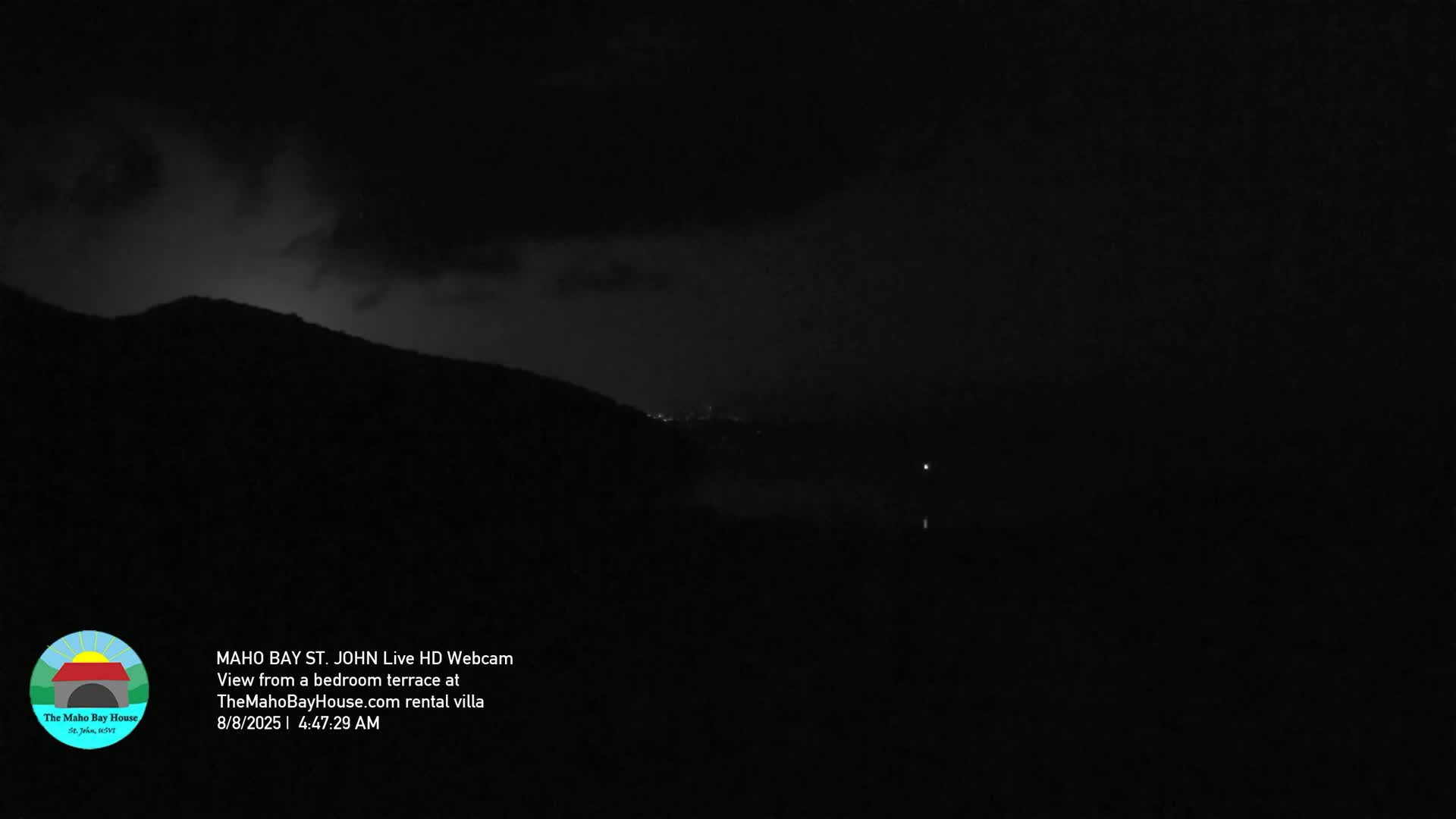 St. John, Maho Bay Skyline Live Cam - Central, St. John, United States Virgin Islands, USA
