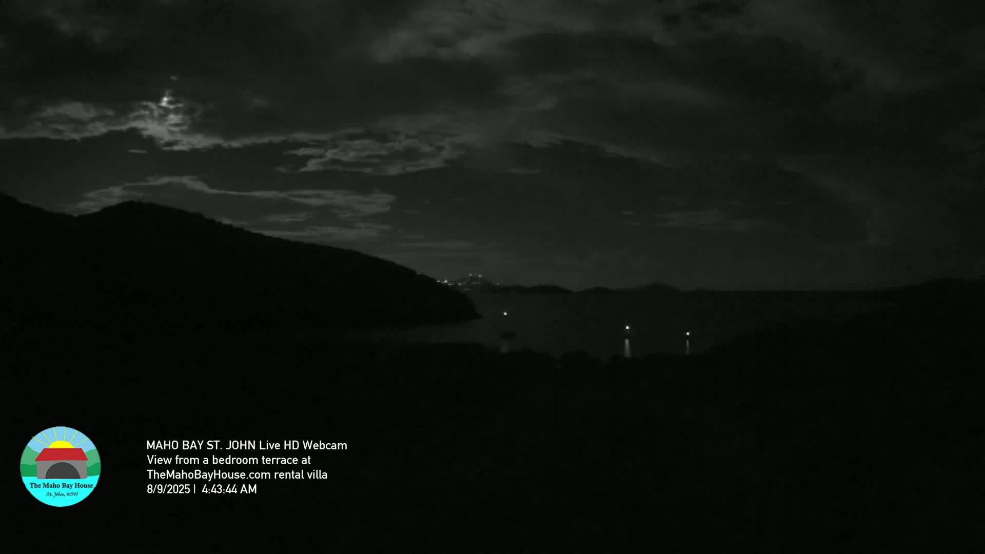 St. John, Maho Bay Skyline Live Cam - Central, St. John, United States Virgin Islands, USA