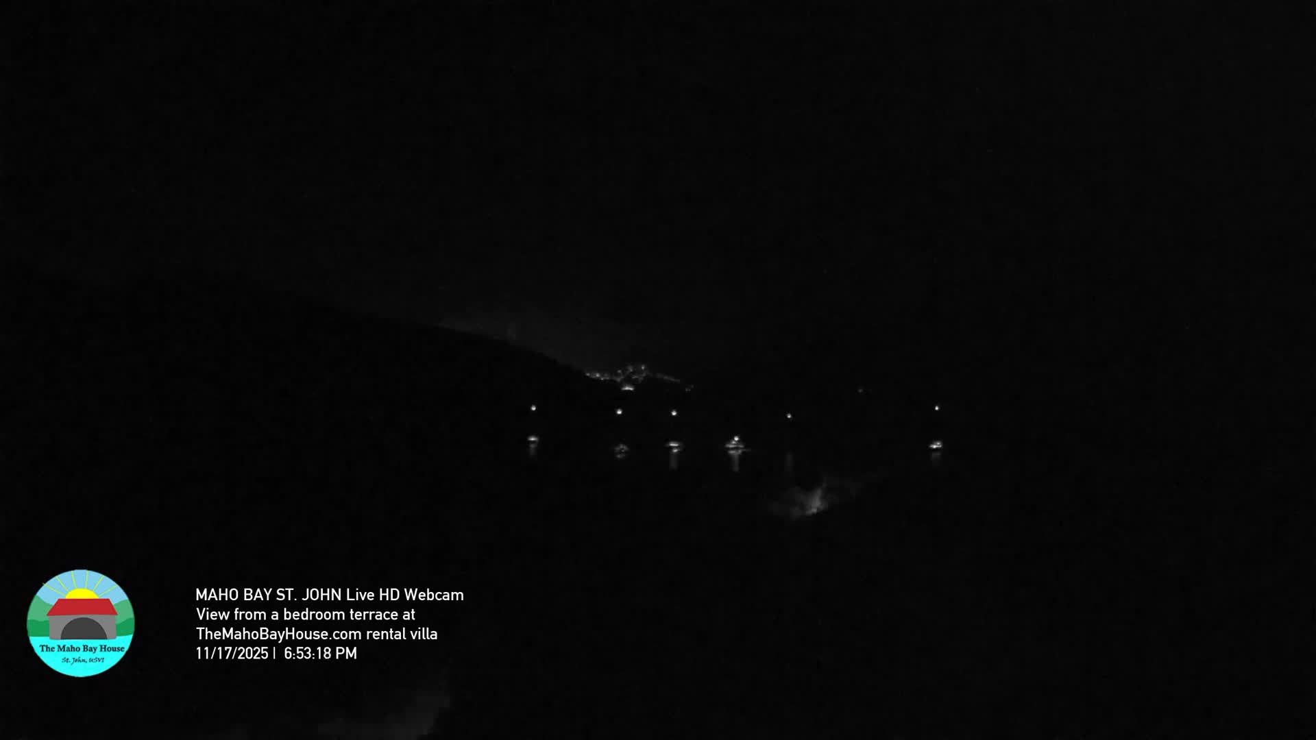 St. John, Maho Bay Skyline Live Cam - Central, St. John, United States Virgin Islands, USA