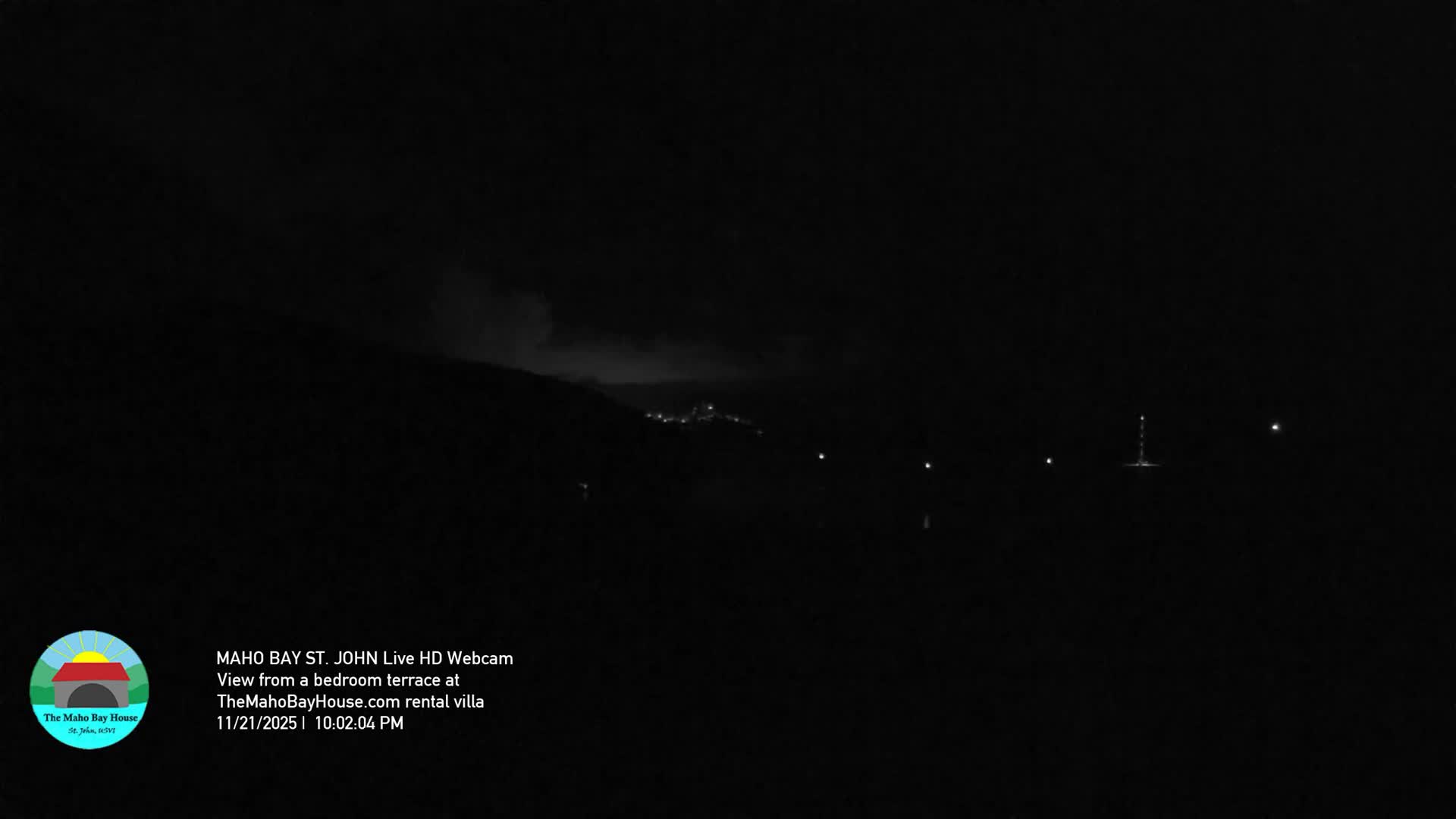 St. John, Maho Bay Skyline Live Cam - Central, St. John, United States Virgin Islands, USA