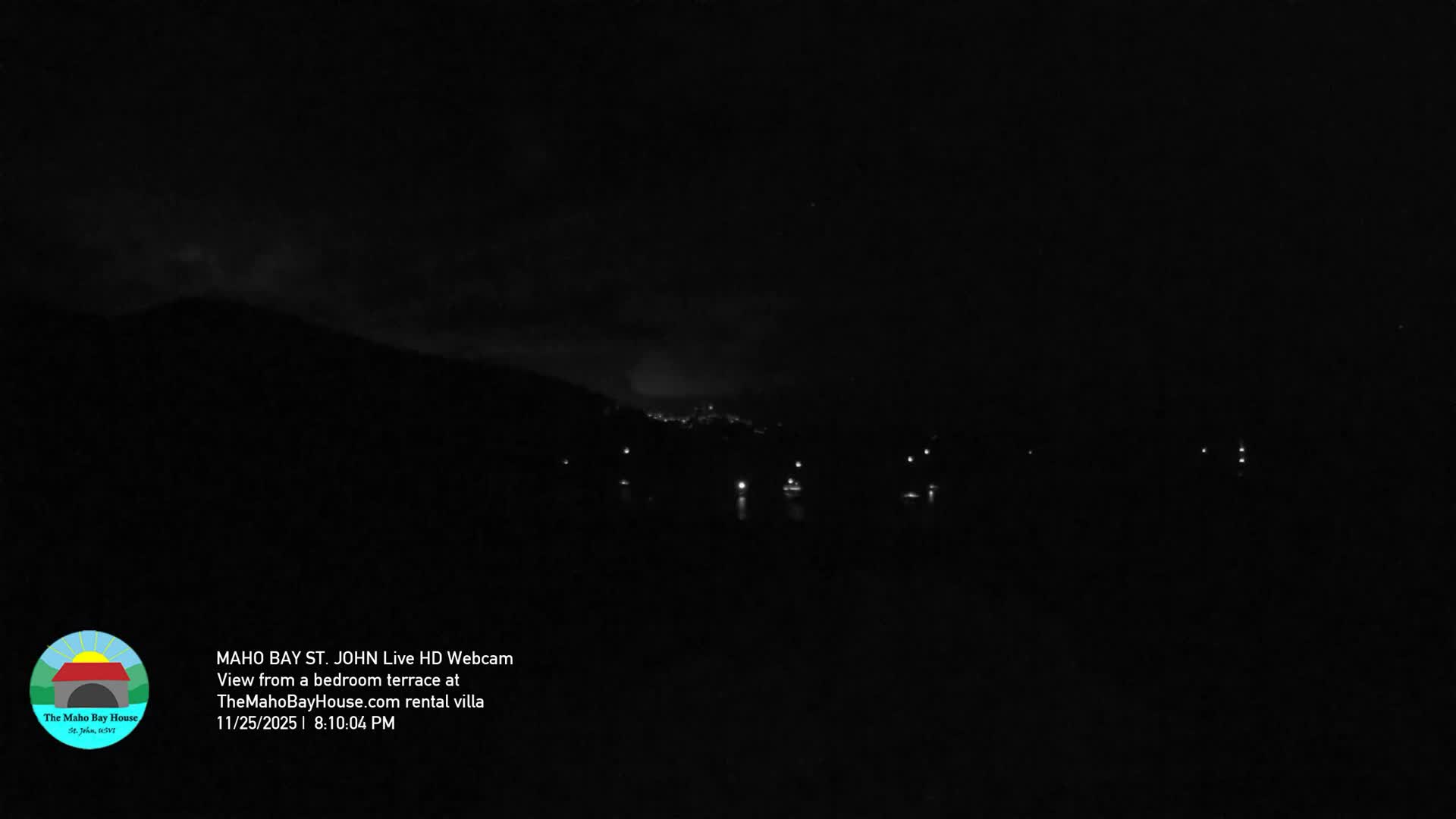 St. John, Maho Bay Skyline Live Cam - Central, St. John, United States Virgin Islands, USA