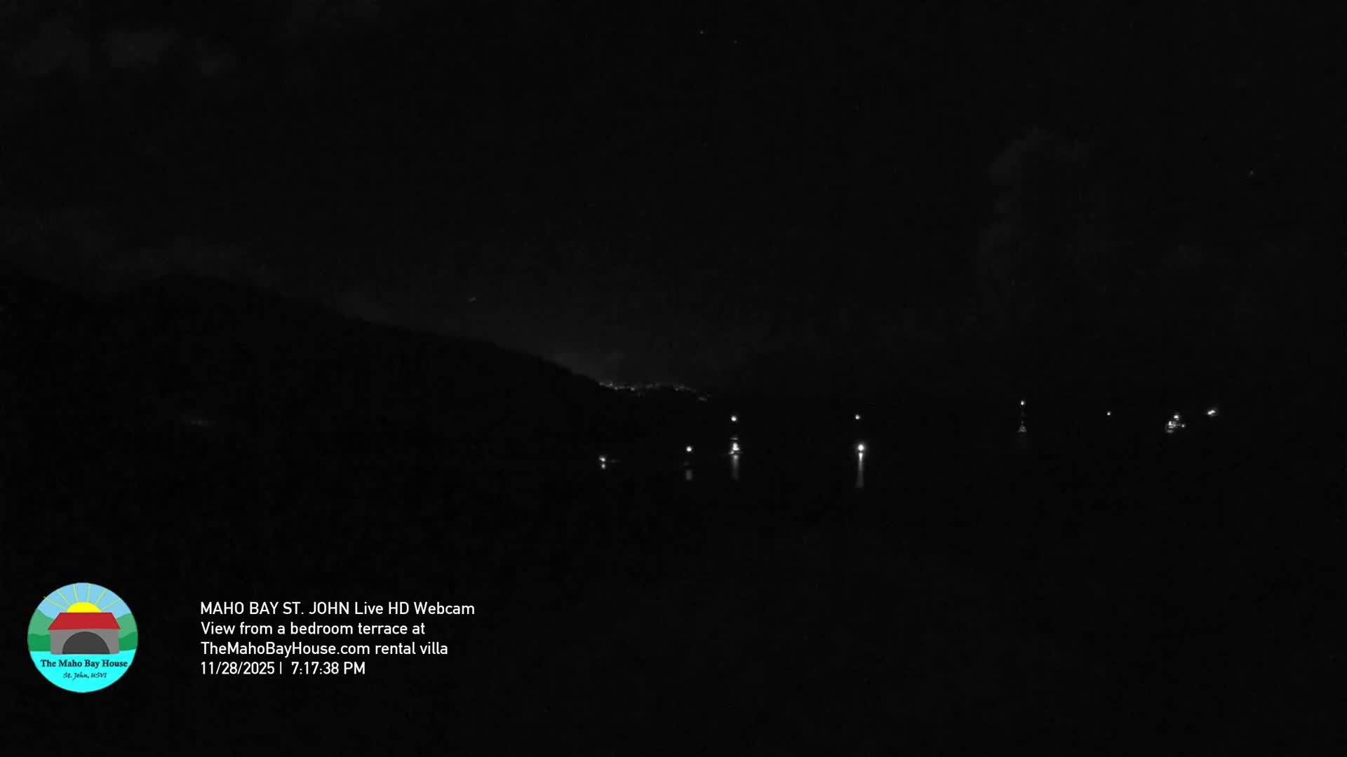 St. John, Maho Bay Skyline Live Cam - Central, St. John, United States Virgin Islands, USA