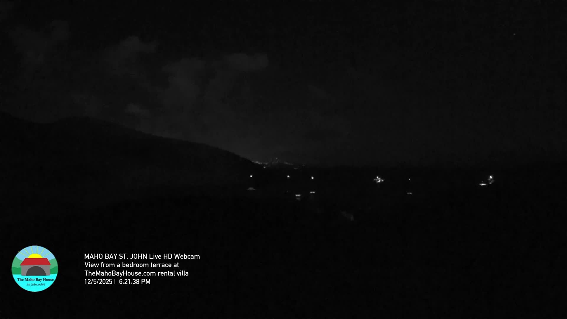 St. John, Maho Bay Skyline Live Cam - Central, St. John, United States Virgin Islands, USA