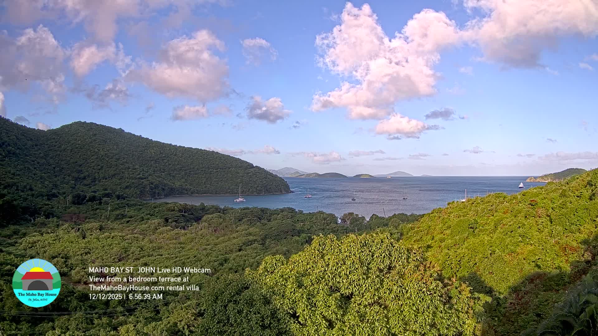St. John, Maho Bay Skyline Live Cam - Central, St. John, United States Virgin Islands, USA