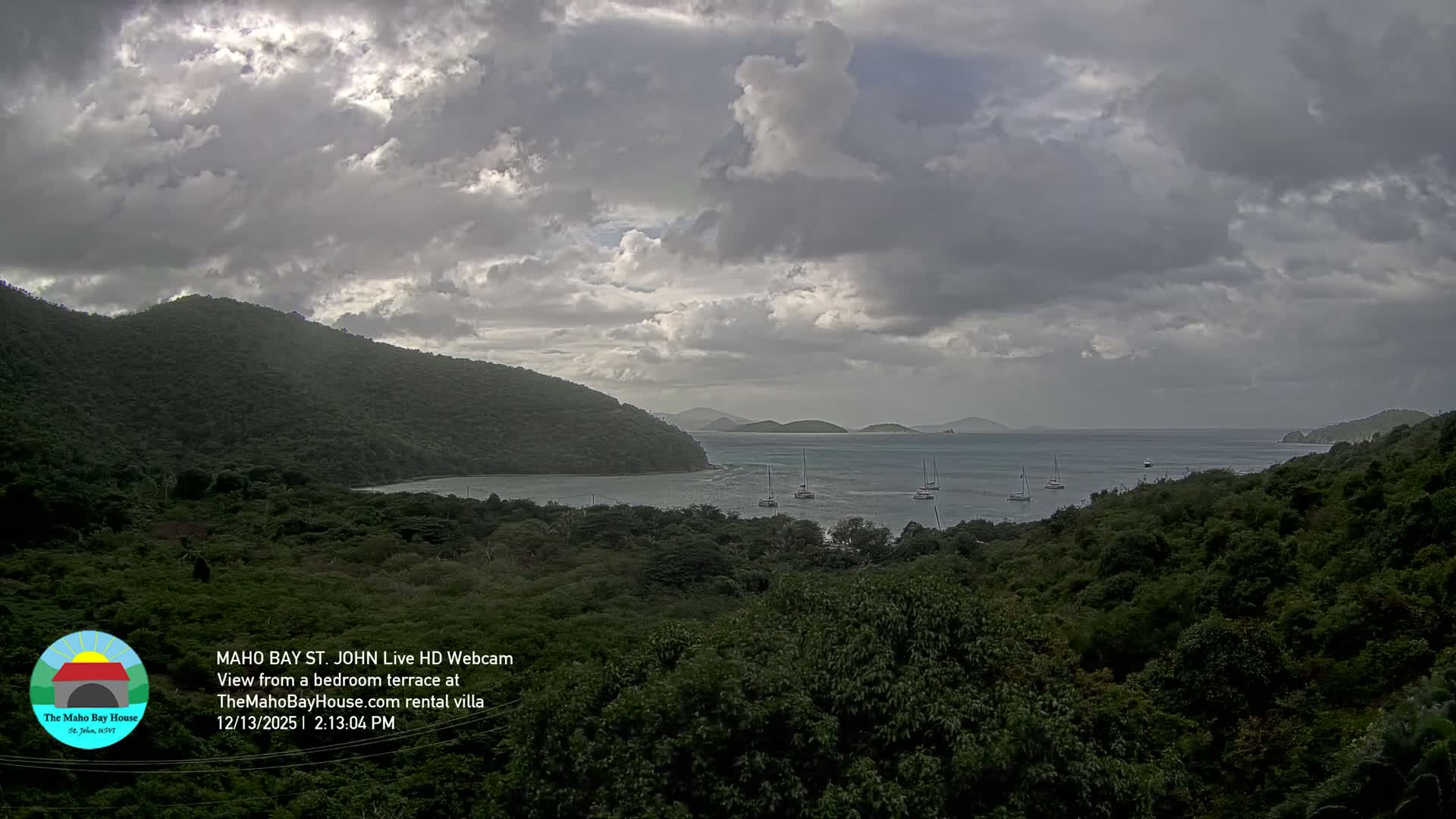 St. John, Maho Bay Skyline Live Cam - Central, St. John, United States Virgin Islands, USA