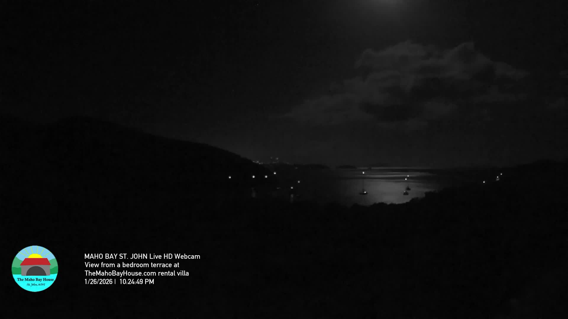 St. John, Maho Bay Skyline Live Cam - Central, St. John, United States Virgin Islands, USA