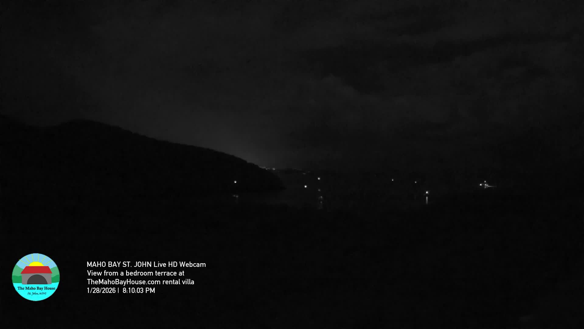 St. John, Maho Bay Skyline Live Cam - Central, St. John, United States Virgin Islands, USA