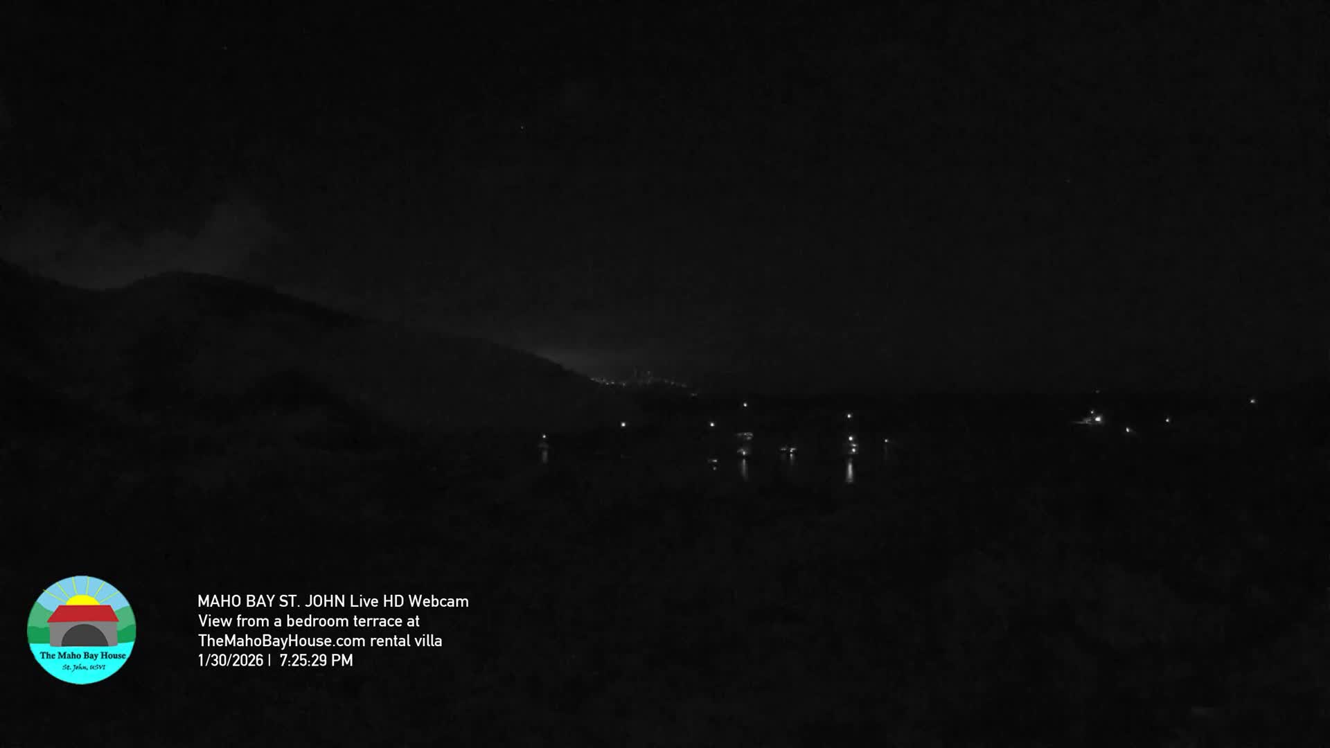 St. John, Maho Bay Skyline Live Cam - Central, St. John, United States Virgin Islands, USA