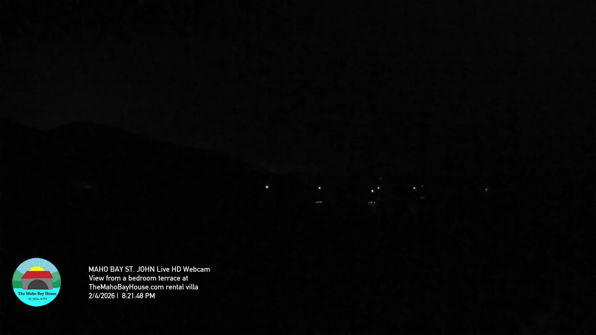 St. John, Maho Bay Skyline Live Cam - Central, St. John, United States Virgin Islands, USA