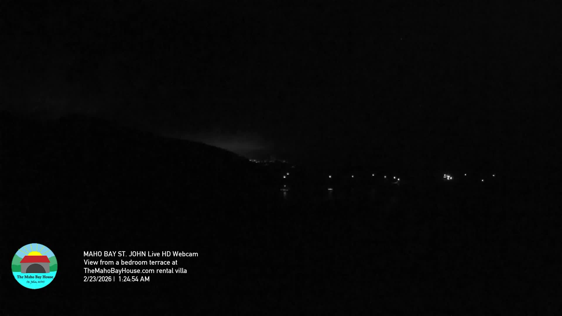 St. John, Maho Bay Skyline Live Cam - Central, St. John, United States Virgin Islands, USA