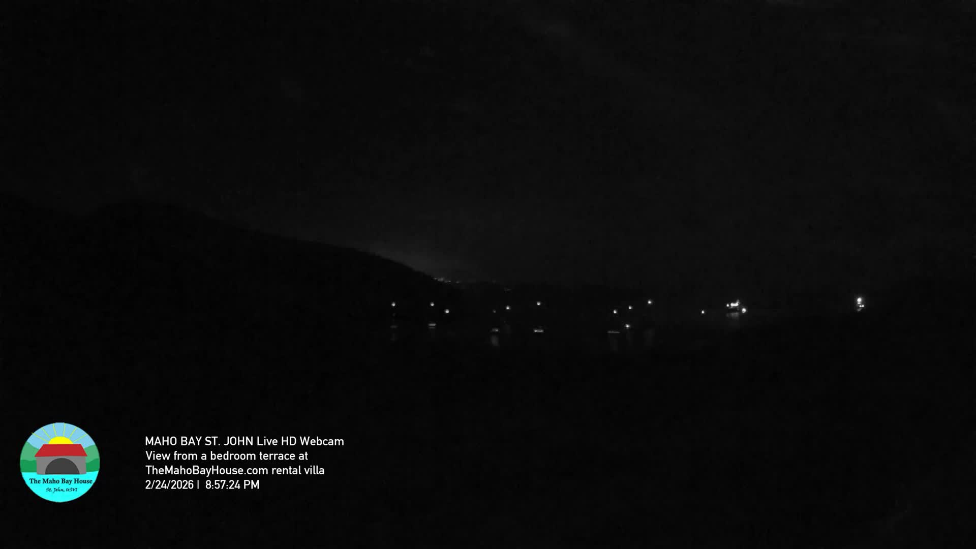 St. John, Maho Bay Skyline Live Cam - Central, St. John, United States Virgin Islands, USA