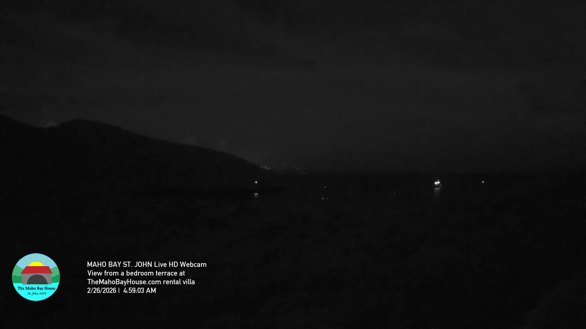 St. John, Maho Bay Skyline Live Cam - Central, St. John, United States Virgin Islands, USA