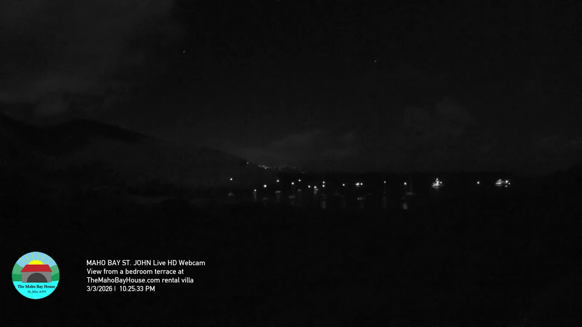 St. John, Maho Bay Skyline Live Cam - Central, St. John, United States Virgin Islands, USA