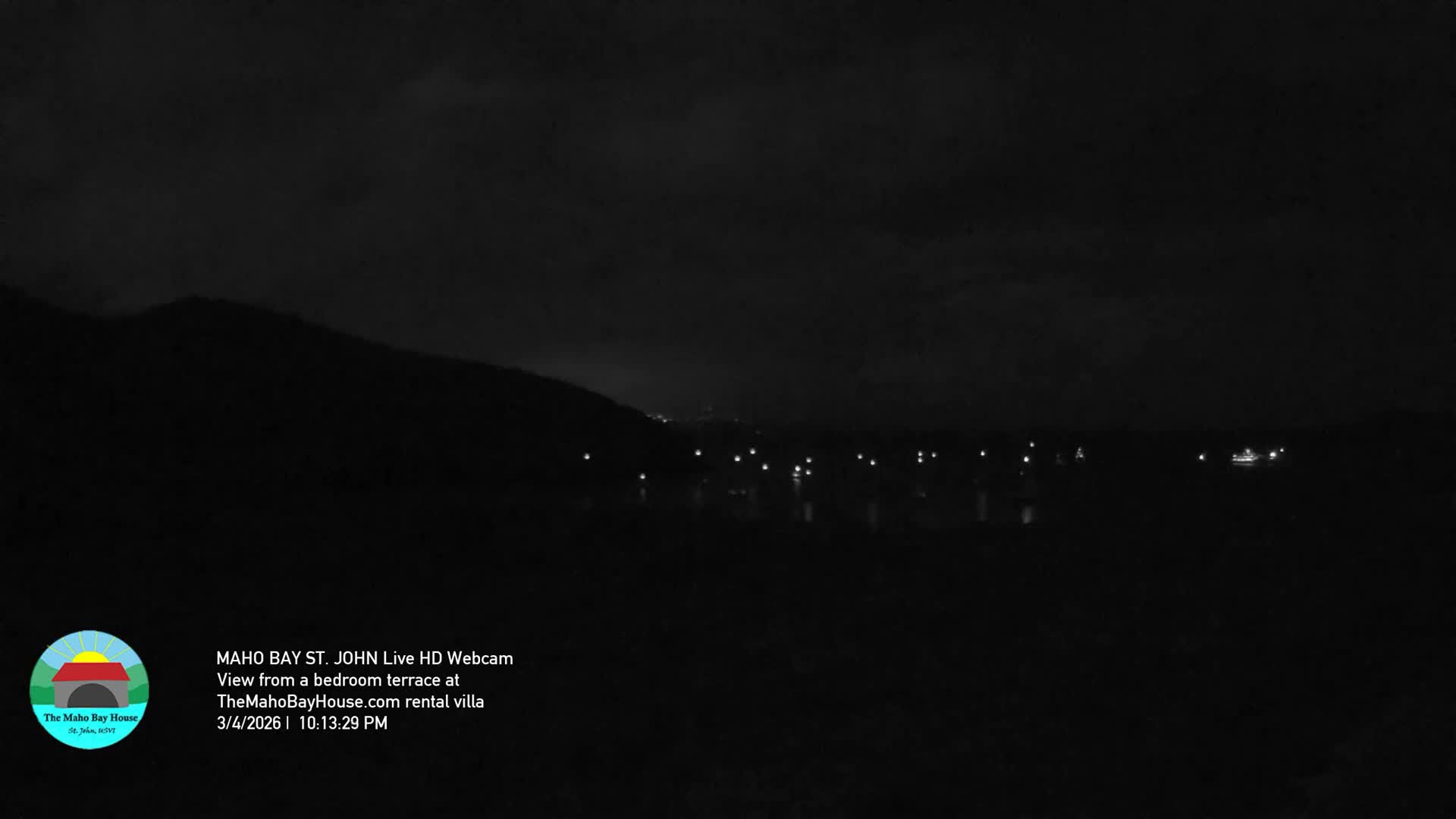 St. John, Maho Bay Skyline Live Cam - Central, St. John, United States Virgin Islands, USA