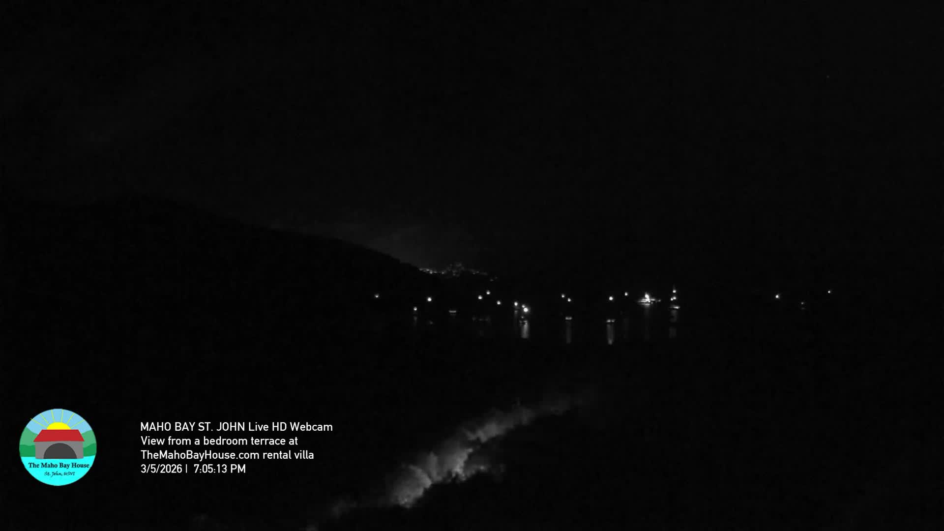 St. John, Maho Bay Skyline Live Cam - Central, St. John, United States Virgin Islands, USA