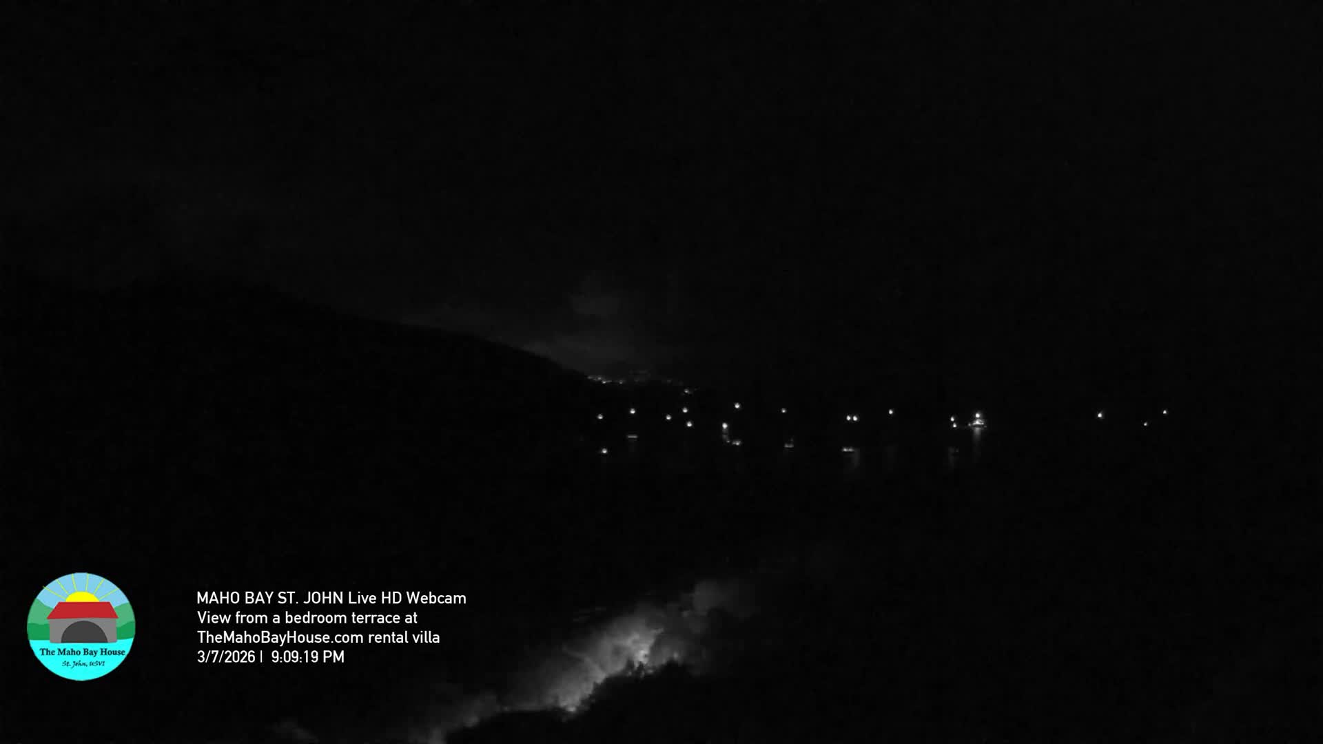 St. John, Maho Bay Skyline Live Cam - Central, St. John, United States Virgin Islands, USA