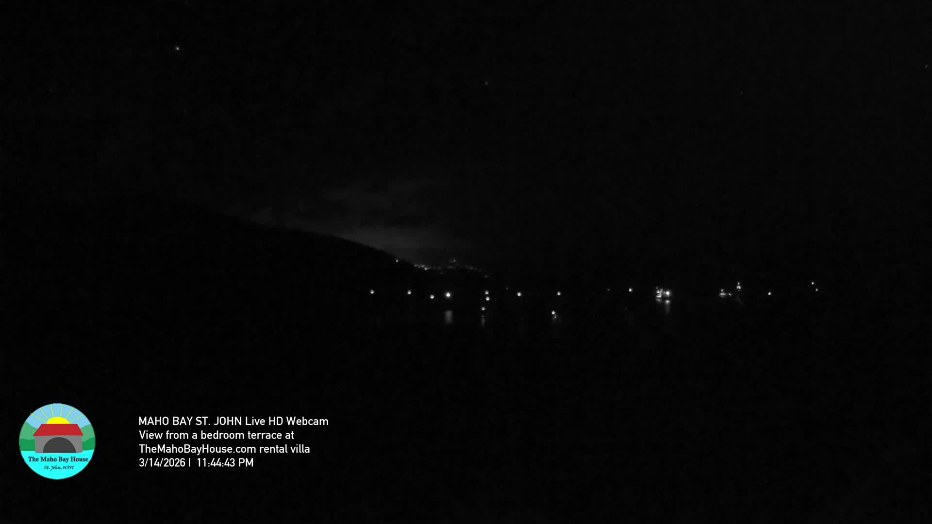 St. John, Maho Bay Skyline Live Cam - Central, St. John, United States Virgin Islands, USA