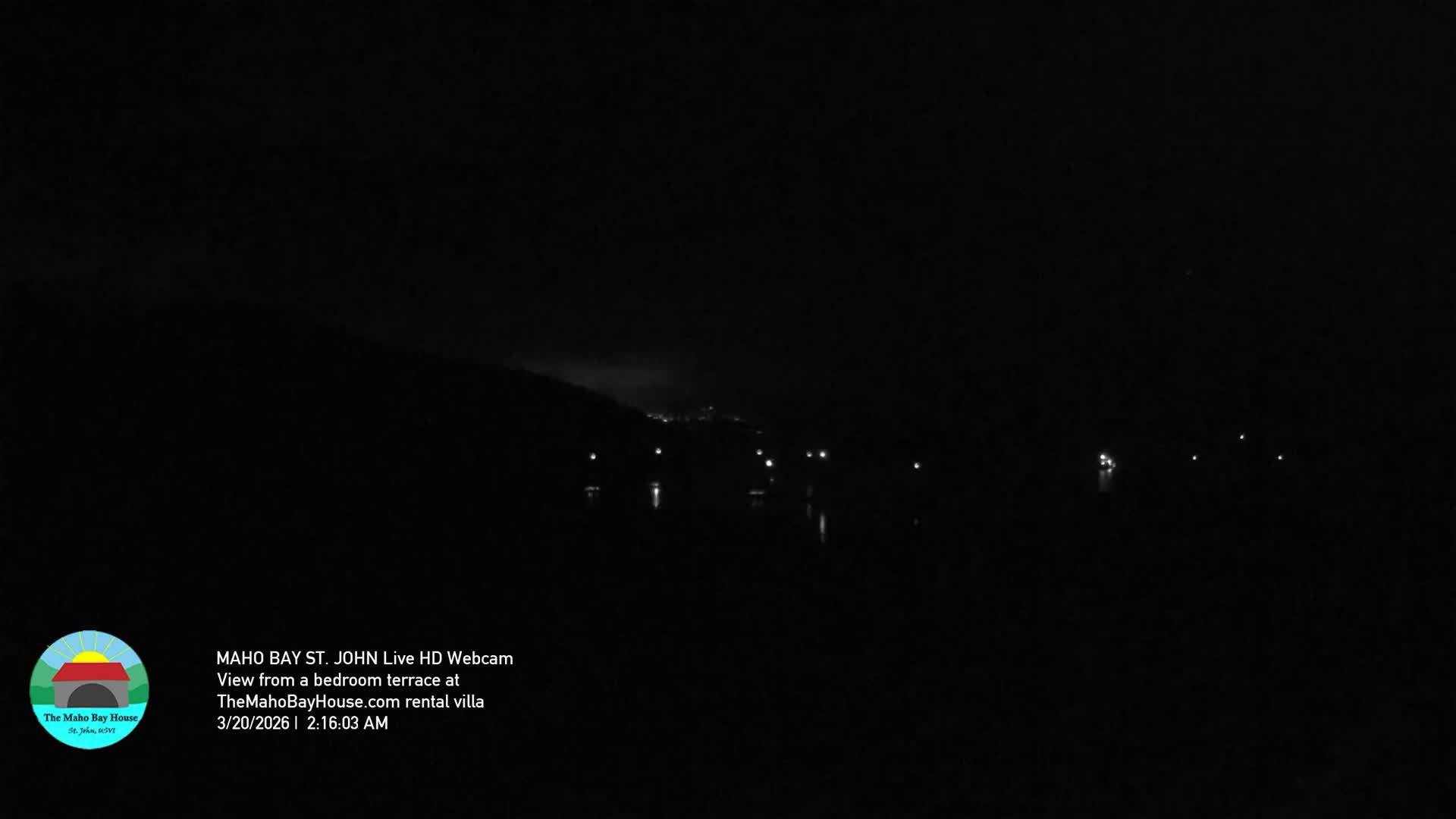 St. John, Maho Bay Skyline Live Cam - Central, St. John, United States Virgin Islands, USA