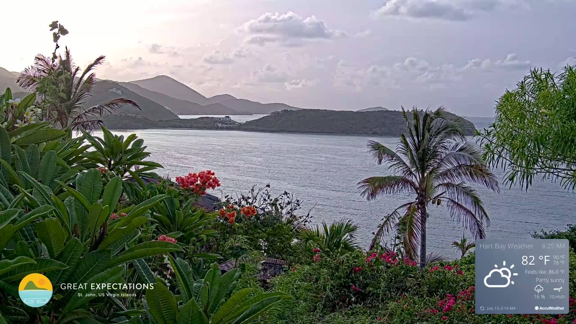 St. John, Hart & Rendezvous Bays Live Cam - Cruz Bay, St. John, United States Virgin Islands, USA