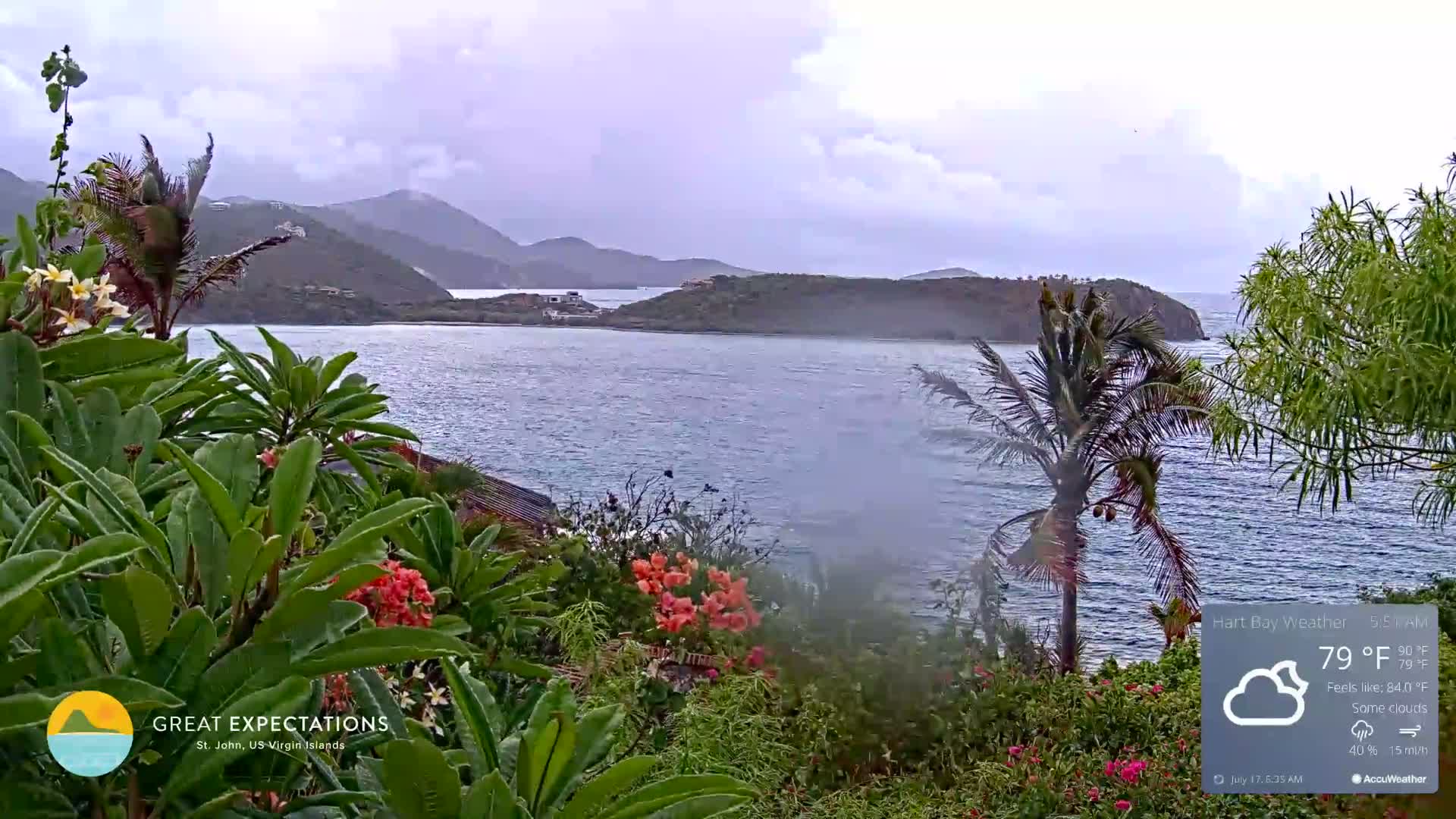 St. John, Hart & Rendezvous Bays Live Cam - Cruz Bay, St. John, United States Virgin Islands, USA