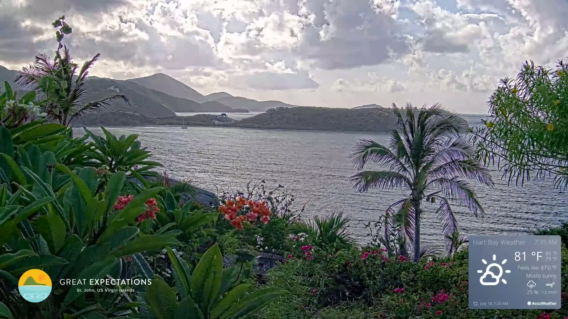 St. John, Hart & Rendezvous Bays Live Cam - Cruz Bay, St. John, United States Virgin Islands, USA