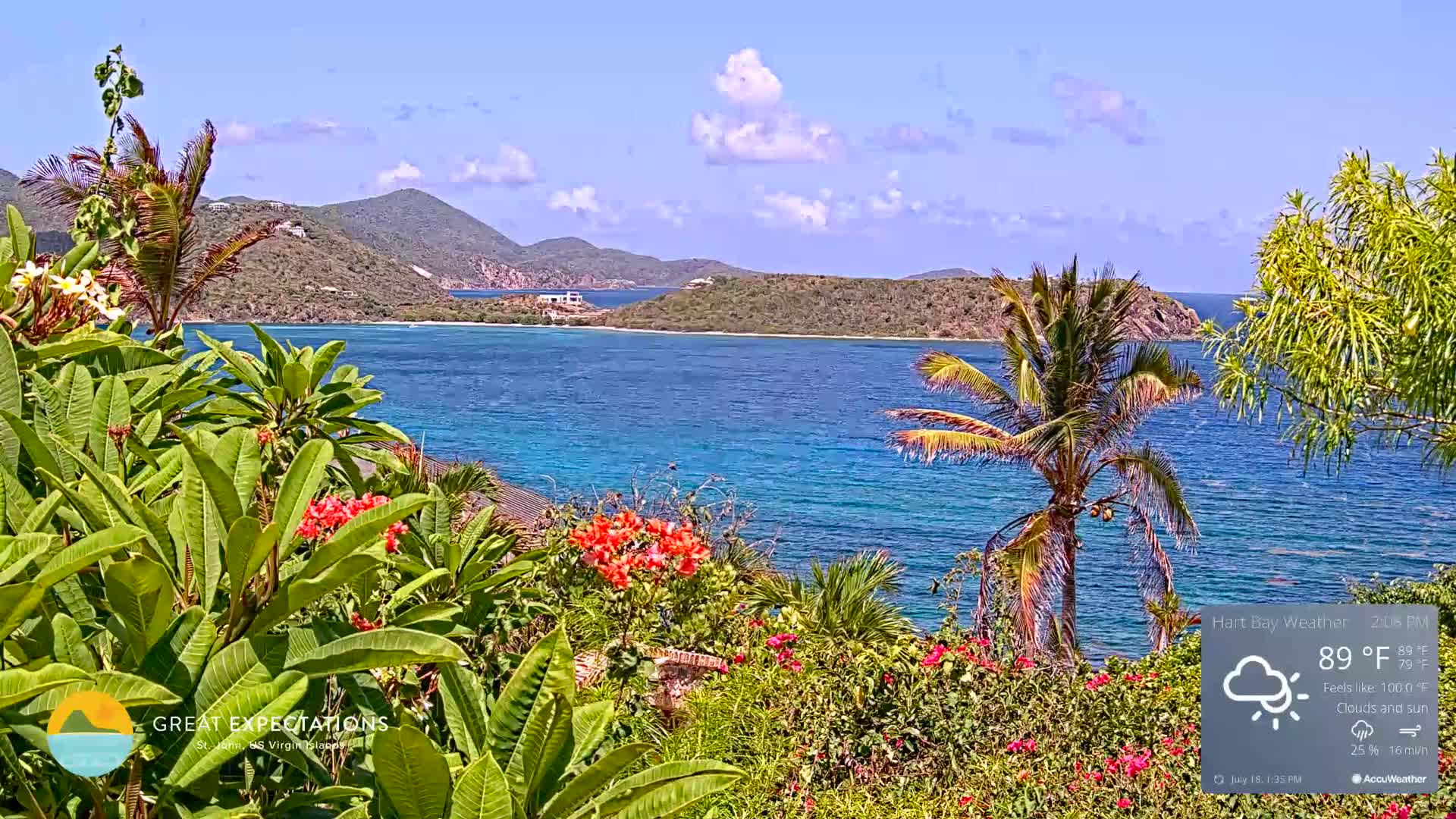 St. John, Hart & Rendezvous Bays Live Cam - Cruz Bay, St. John, United States Virgin Islands, USA