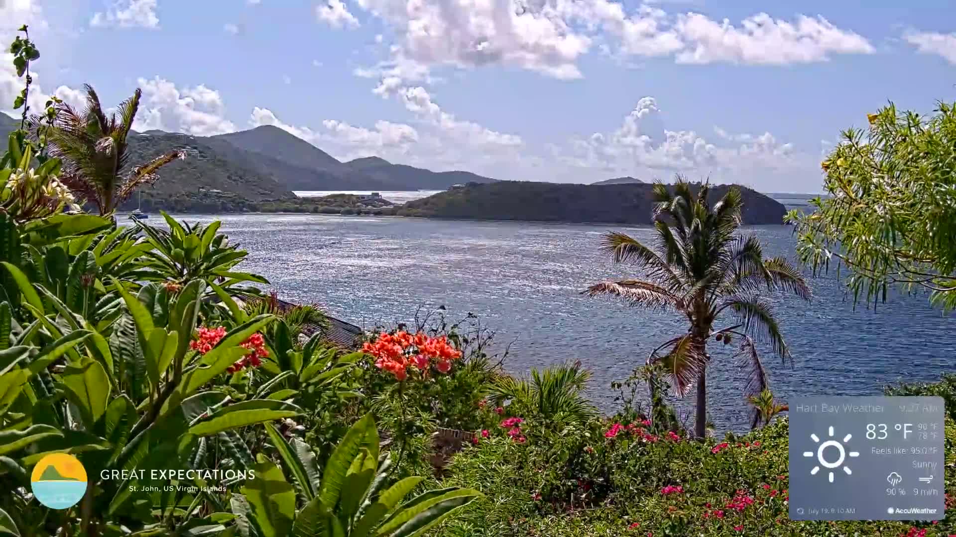 St. John, Hart & Rendezvous Bays Live Cam - Cruz Bay, St. John, United States Virgin Islands, USA