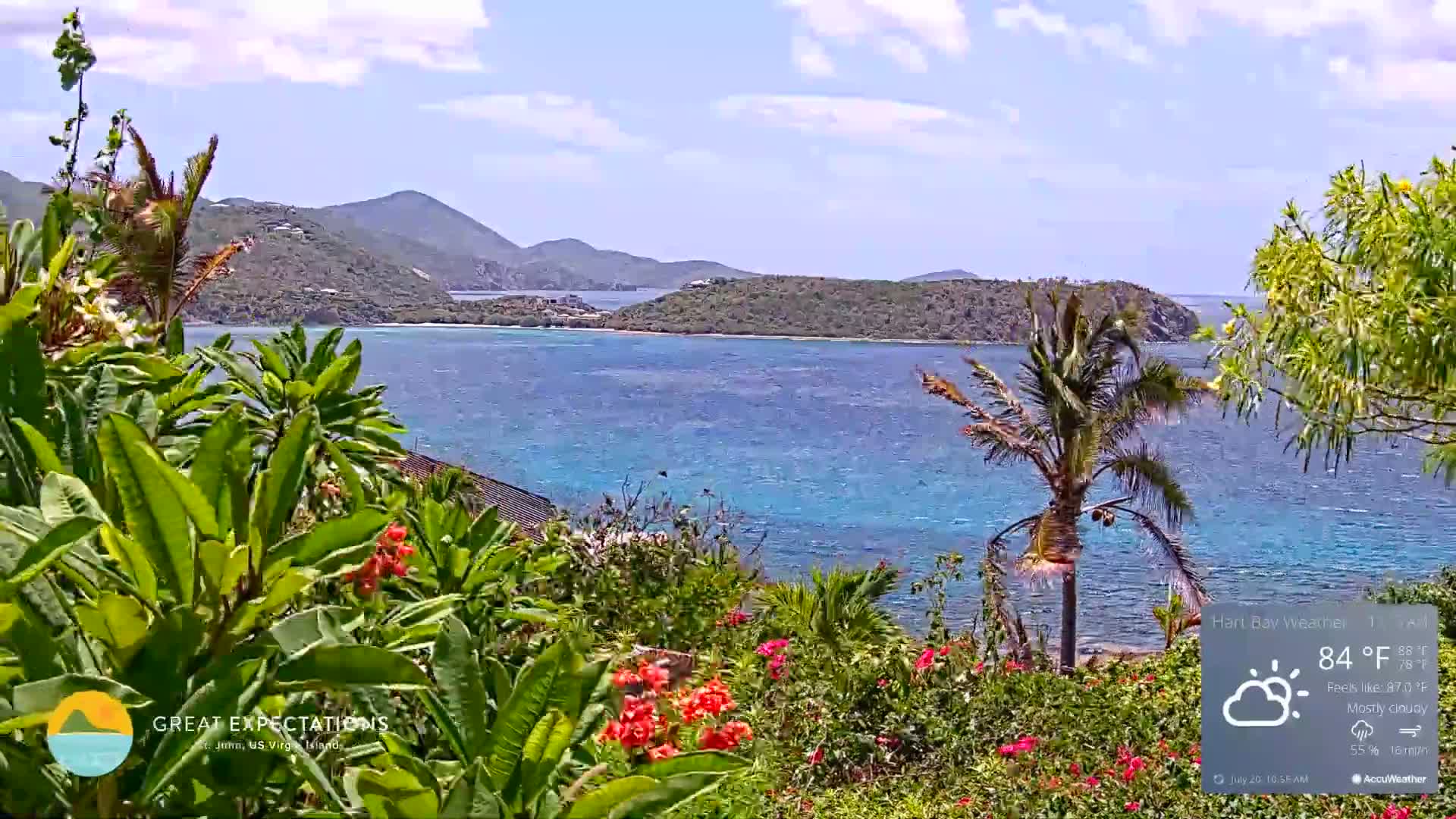 St. John, Hart & Rendezvous Bays Live Cam - Cruz Bay, St. John, United States Virgin Islands, USA