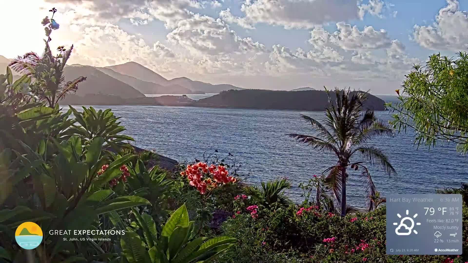 St. John, Hart & Rendezvous Bays Live Cam - Cruz Bay, St. John, United States Virgin Islands, USA