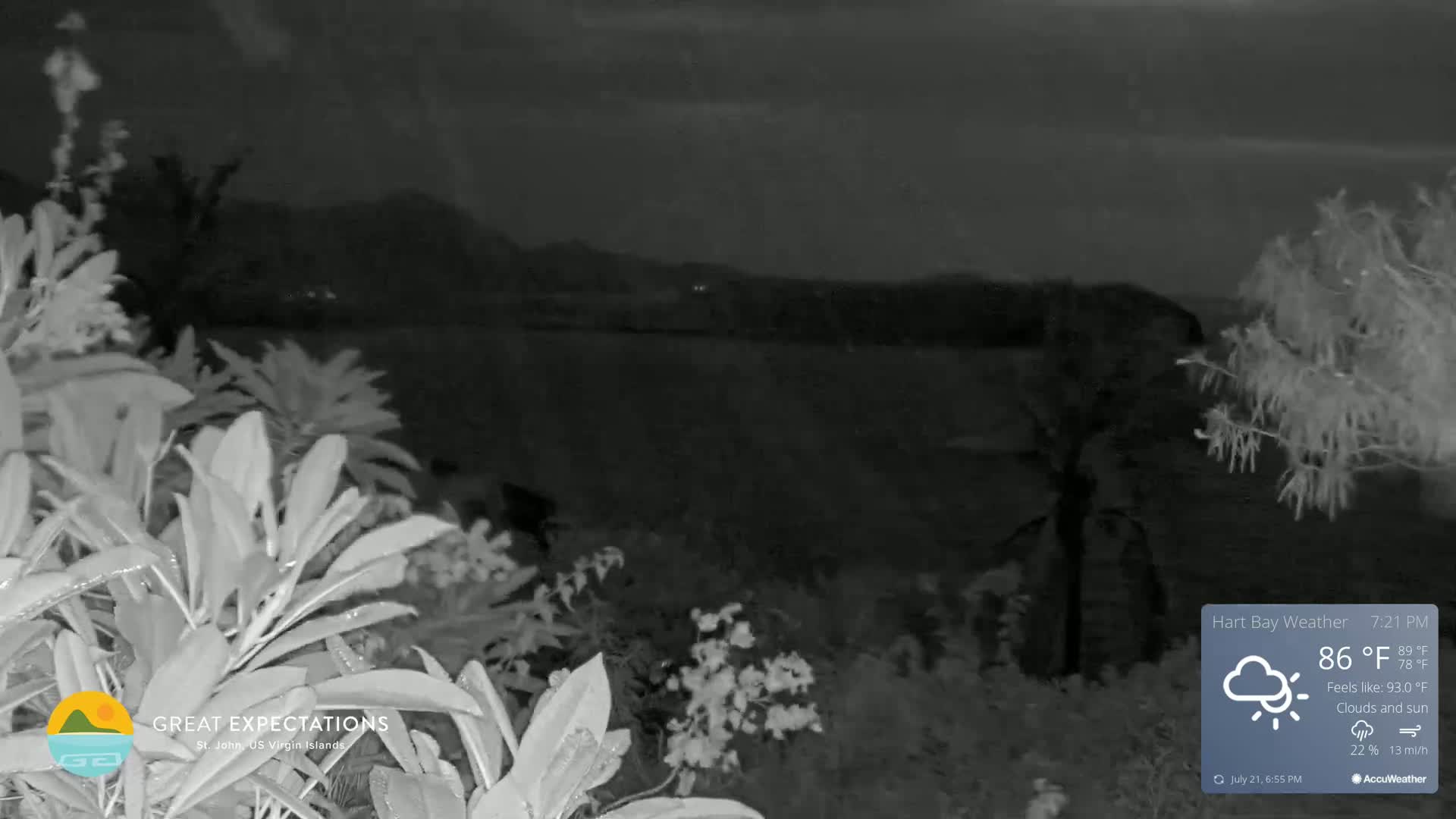 St. John, Hart & Rendezvous Bays Live Cam - Cruz Bay, St. John, United States Virgin Islands, USA