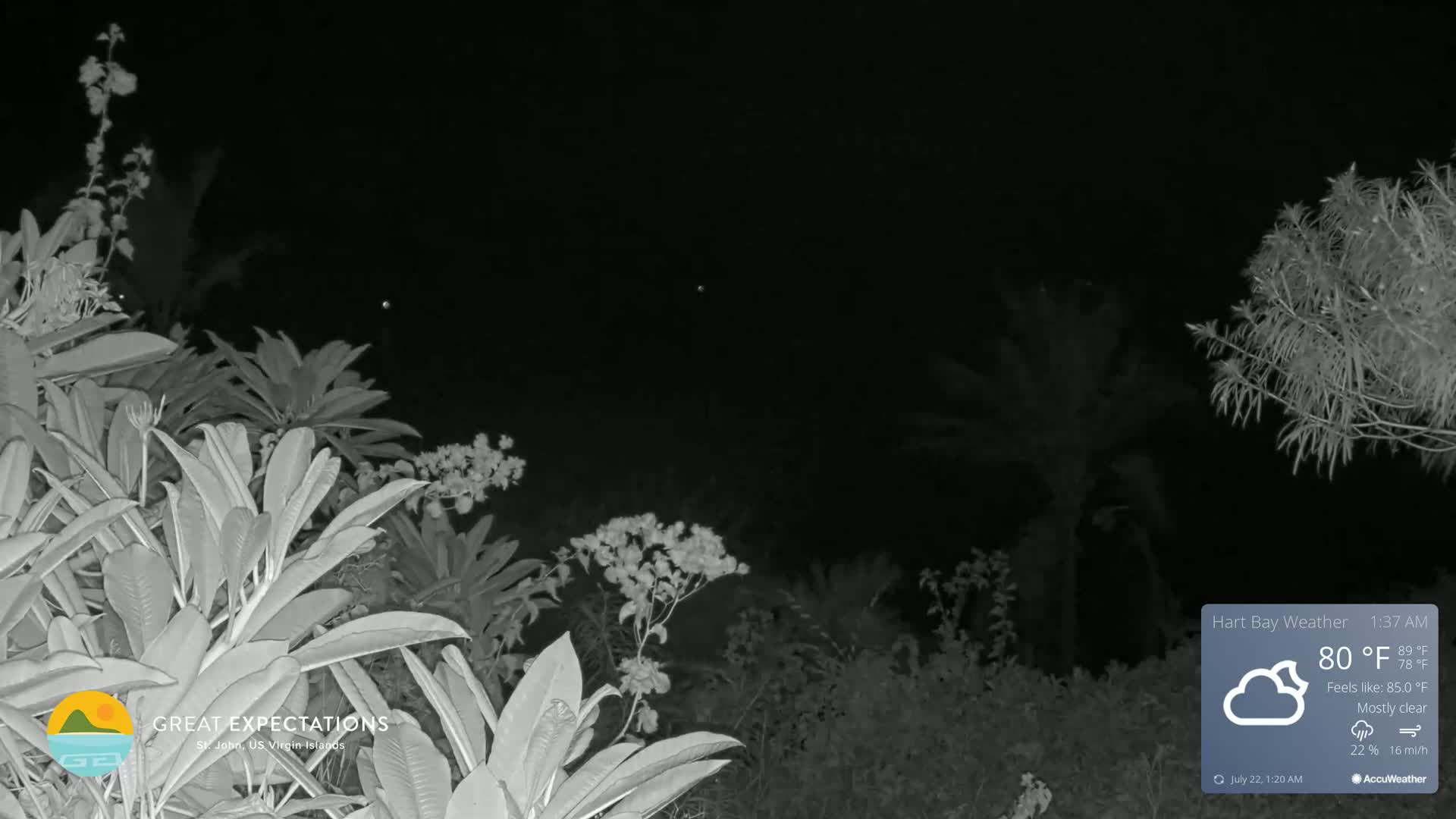 St. John, Hart & Rendezvous Bays Live Cam - Cruz Bay, St. John, United States Virgin Islands, USA